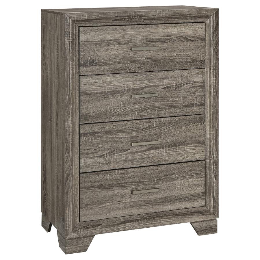 Wright Brown Oak 5-Piece Eastern King Bedroom Set - Image 11