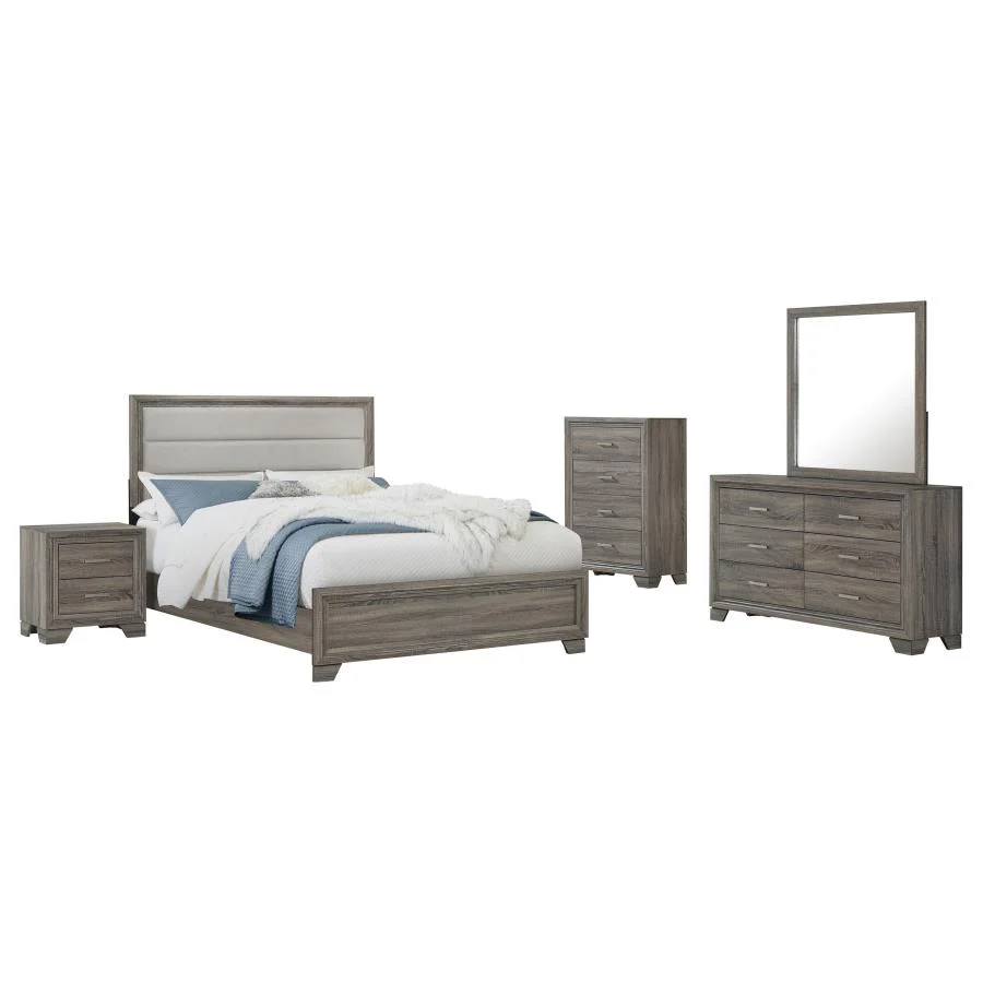 Wright Brown Oak 5-Piece Eastern King Bedroom Set - Image 2
