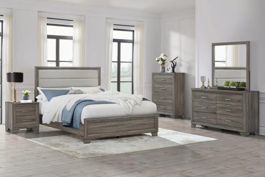 Wright Brown Oak 5-piece Queen Bedroom Set
