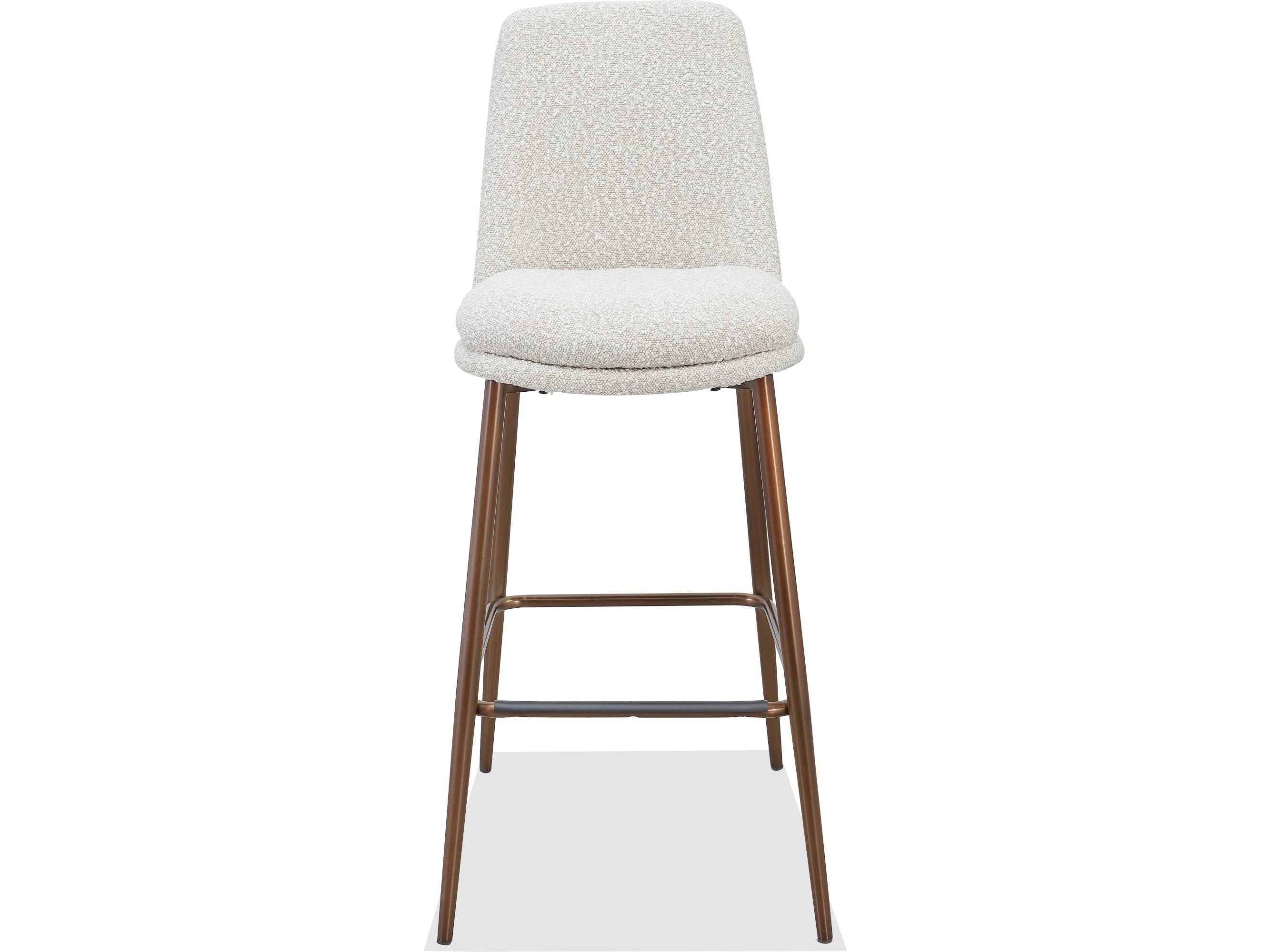 Wyatt Ricotta/Bronze Upholstered Bar Stool (Set of 2)
