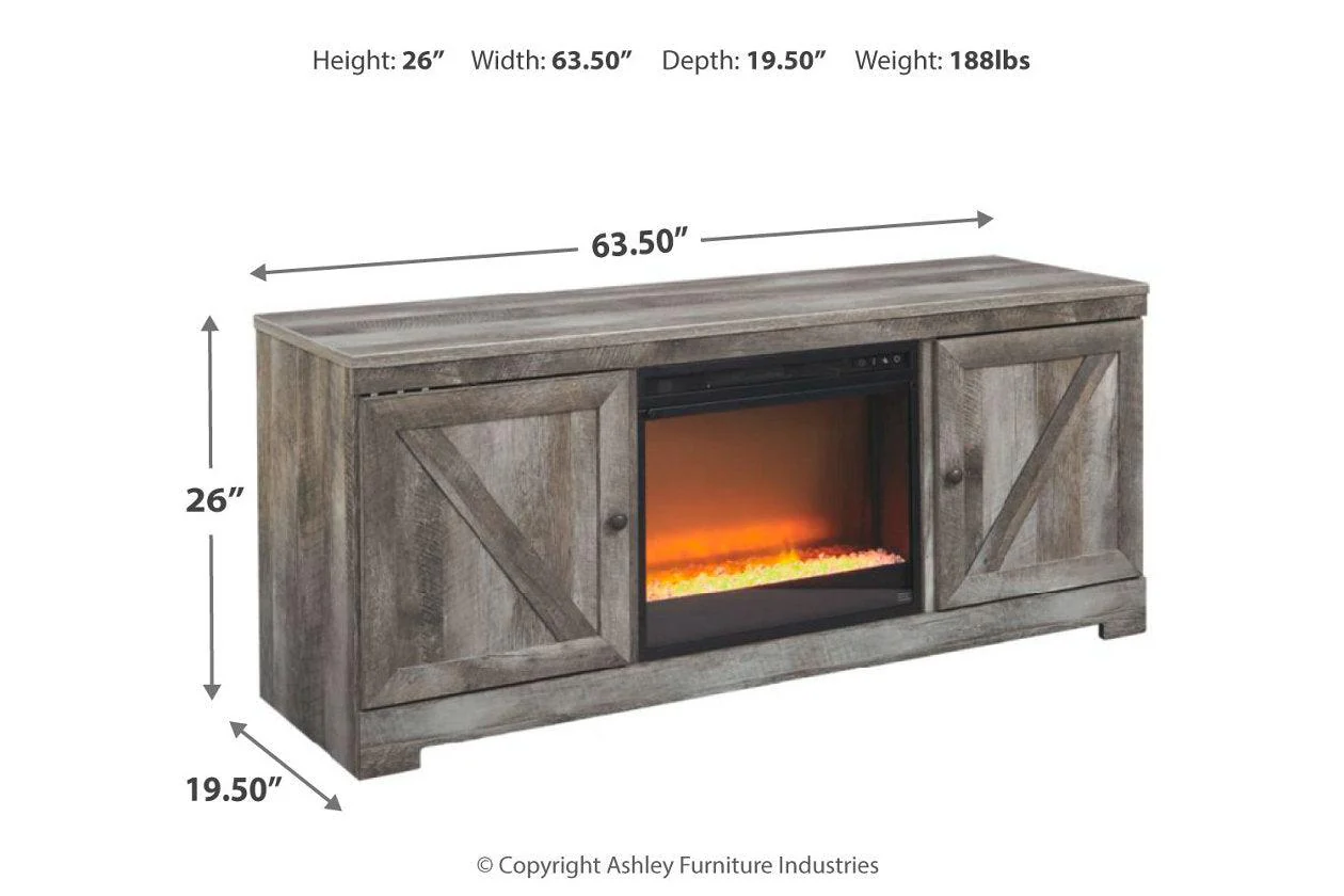 Wynnlow Gray 63" TV Stand with Electric Fireplace - Image 4