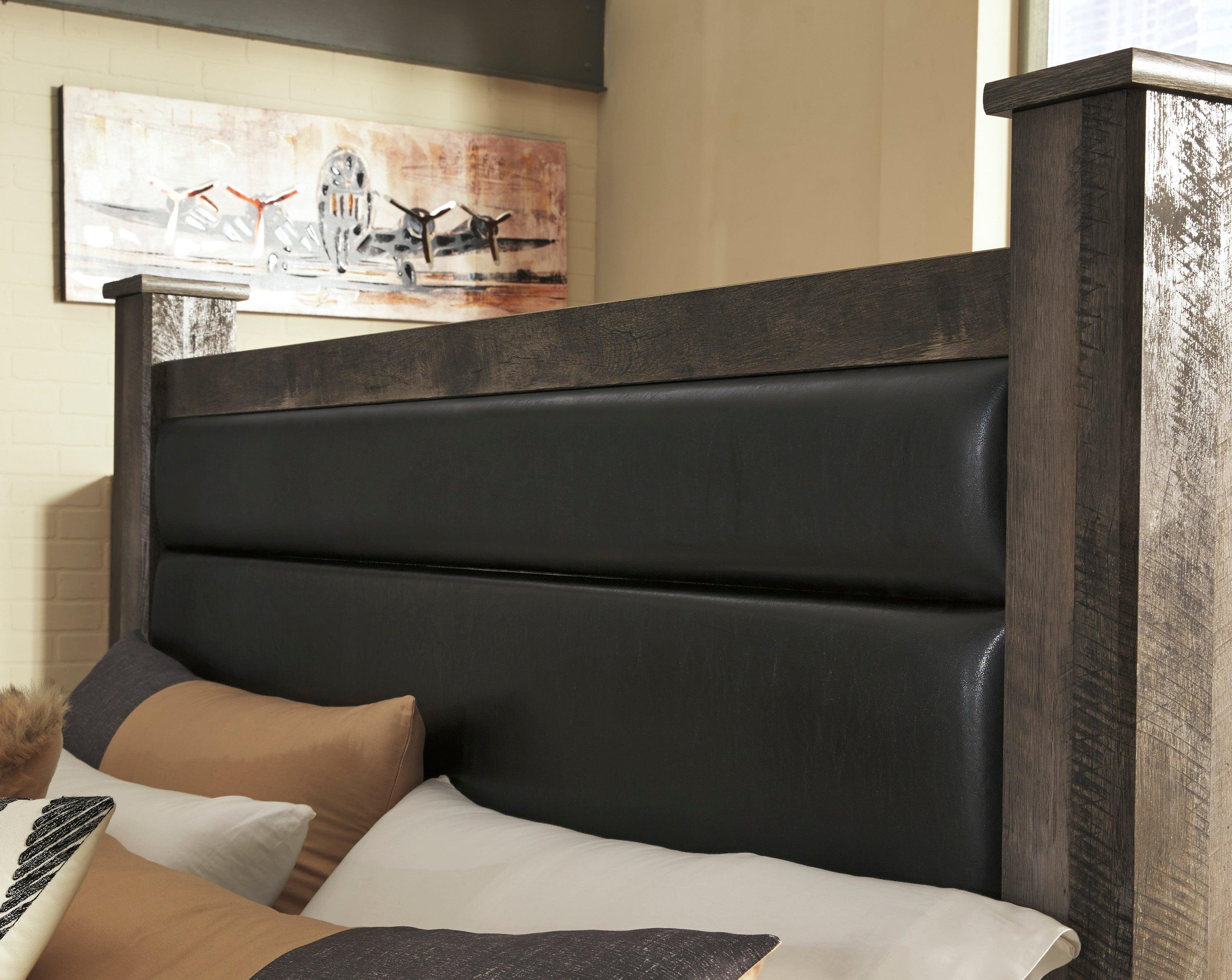 Wynnlow Gray Upholstered Poster Bedroom Set - Image 3