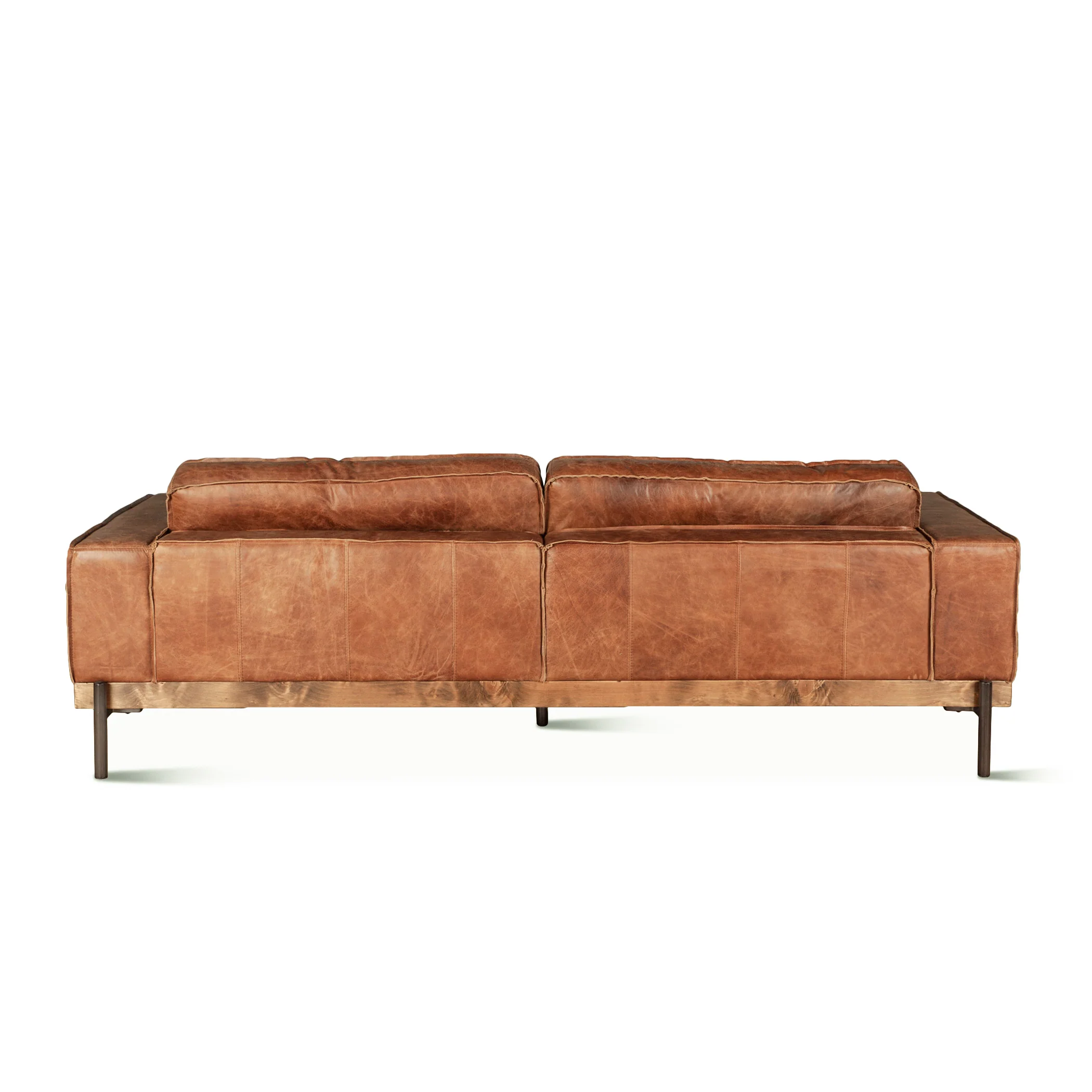 Portofino Modern 95" Sofa in Cocoa Brown Leather - Image 17