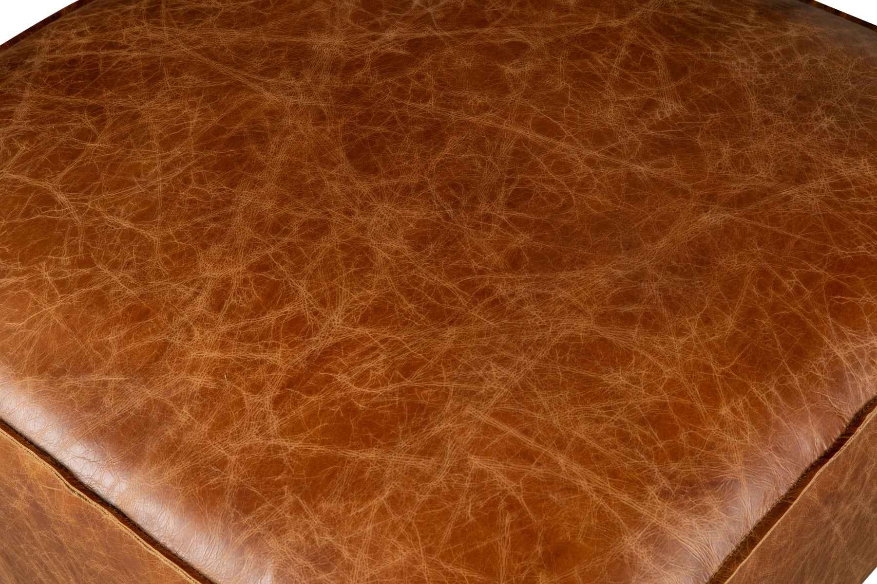 Portofino Loft Sectional Ottoman in Cocoa Brown Leather - Image 4