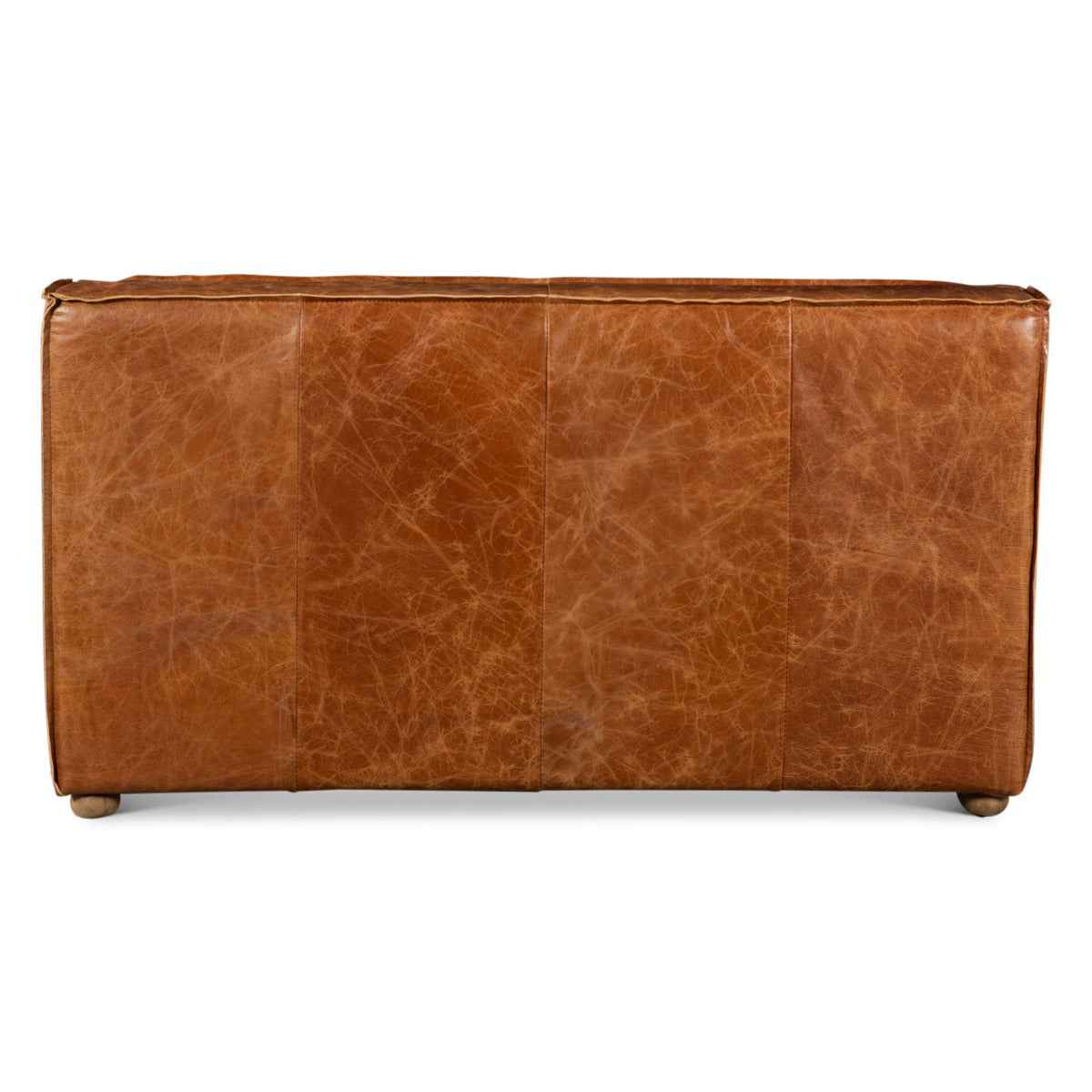 Portofino Loft Three Piece Sectional Sofa in Cocoa Brown Leather - Image 3