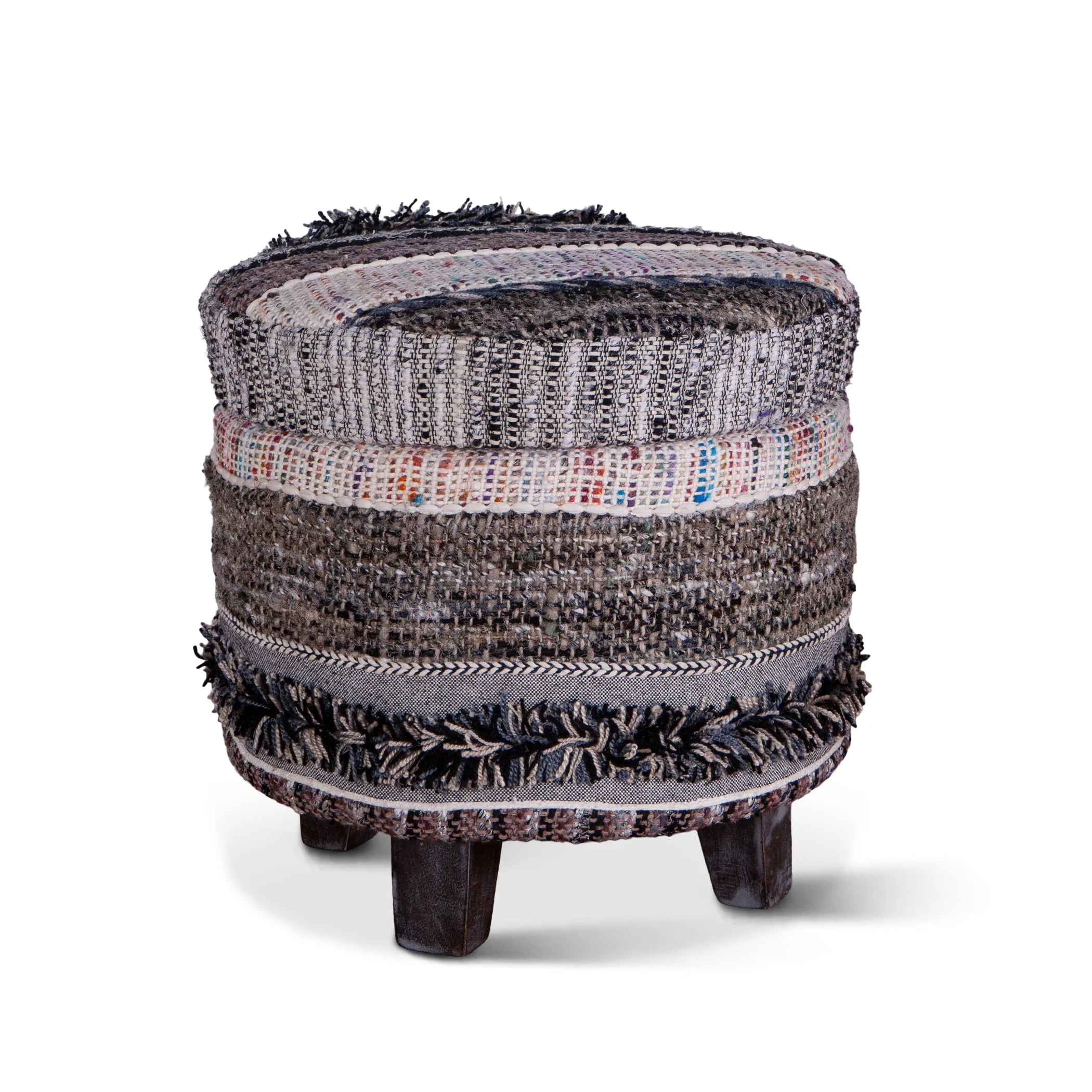 Marrakech 18" Accent Storage Stool in Moroccan Fluffy Black - Image 6