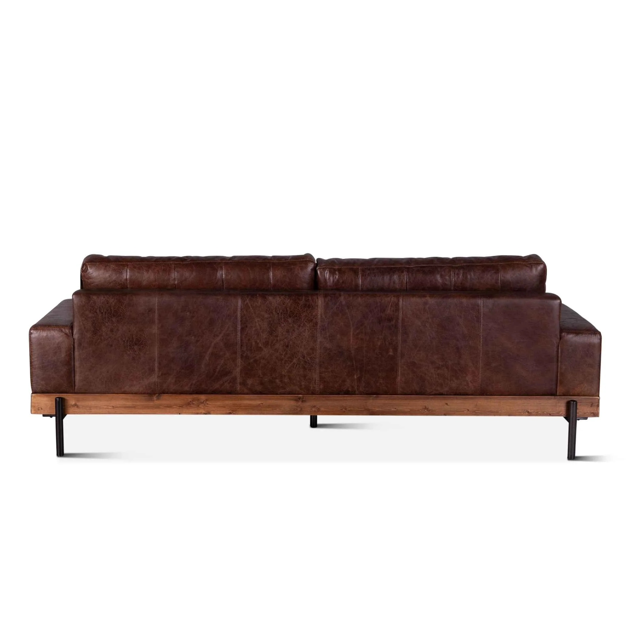Portofino Industrial 94" Sofa in Geisha Brown Leather - Image 2