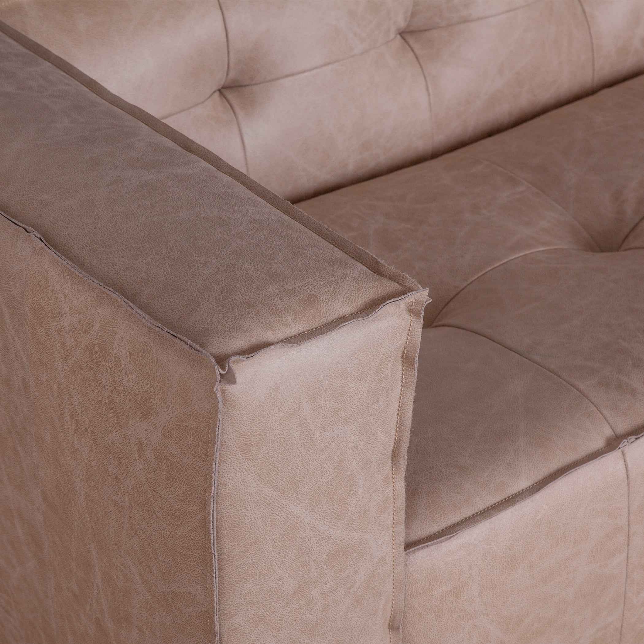 Milano 106" Sofa in Vintage Cream Top Grain Leather - Image 3