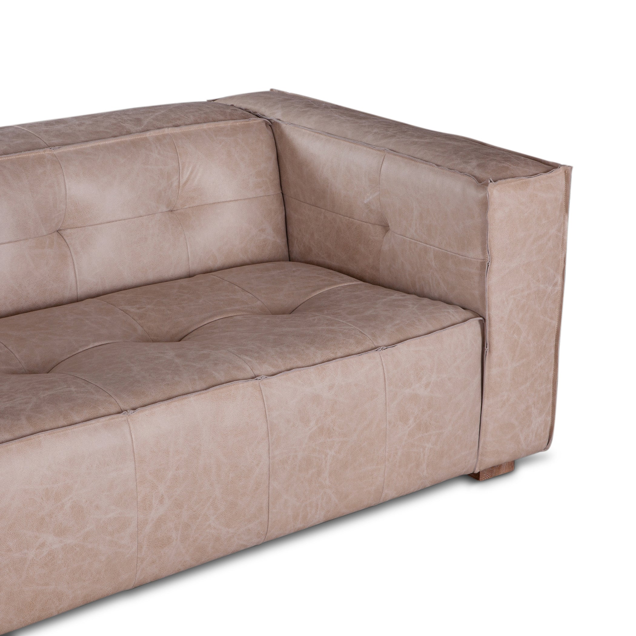 Milano 106" Sofa in Vintage Cream Top Grain Leather - Image 5