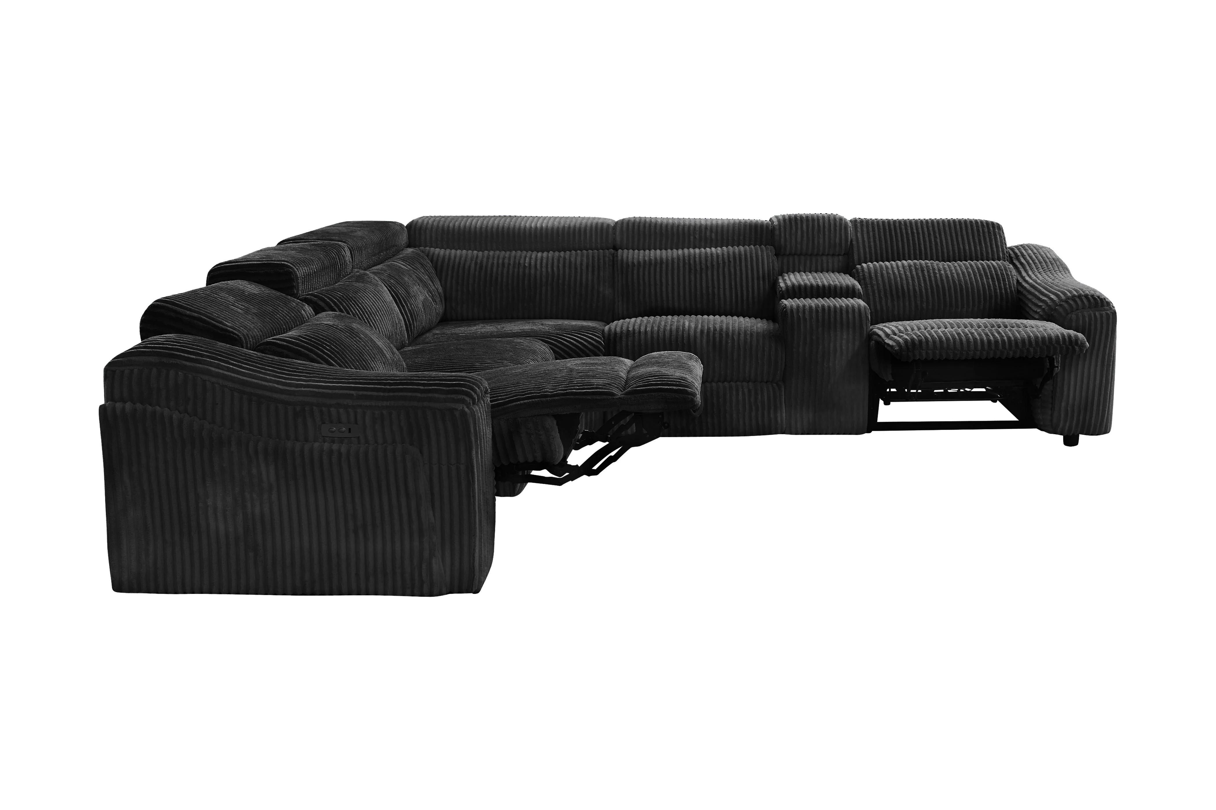 Yash Black 6-Piece Power Reclining Sectional - Image 20