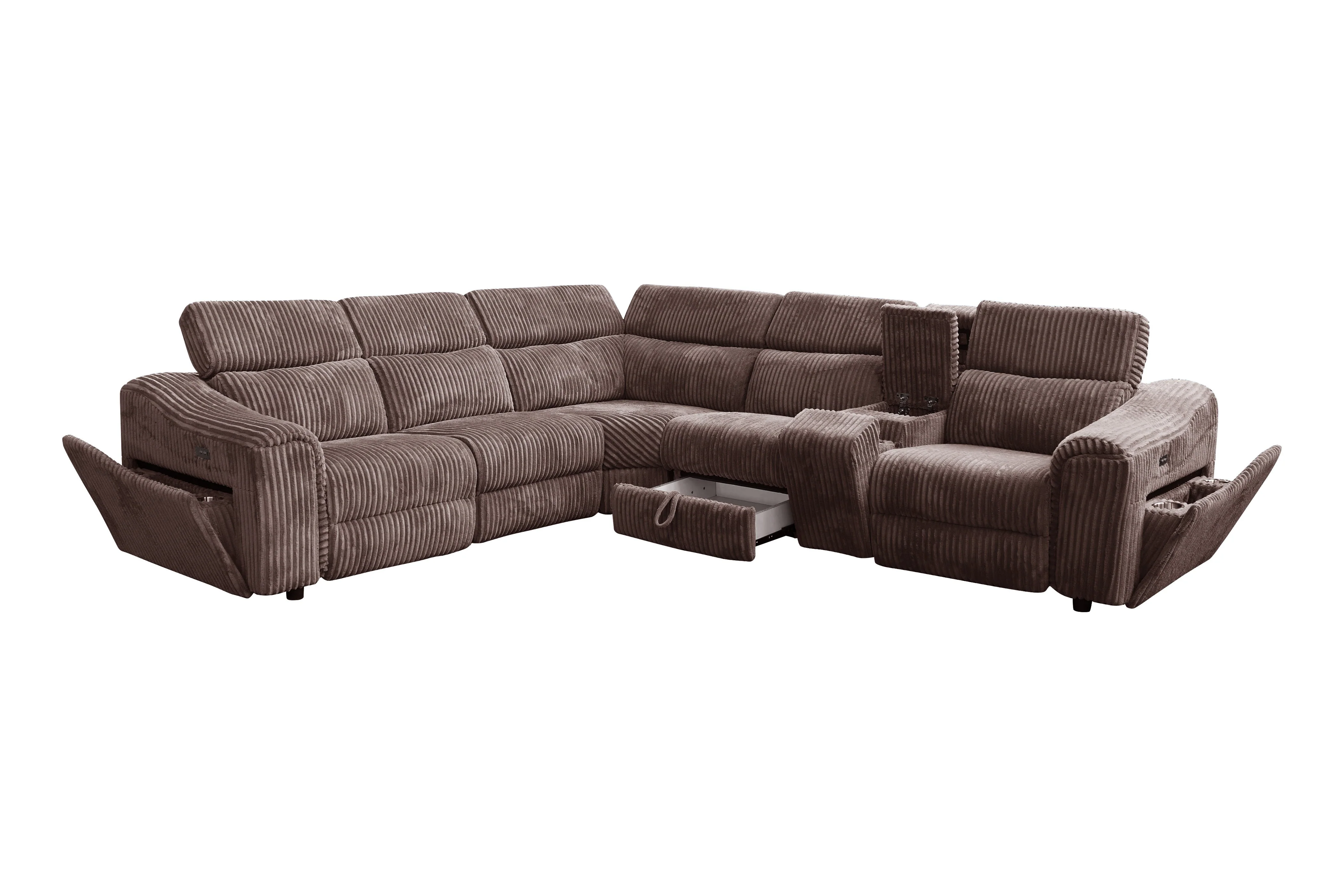 Yash Brown 6-Piece Power Reclining Sectional - Image 16