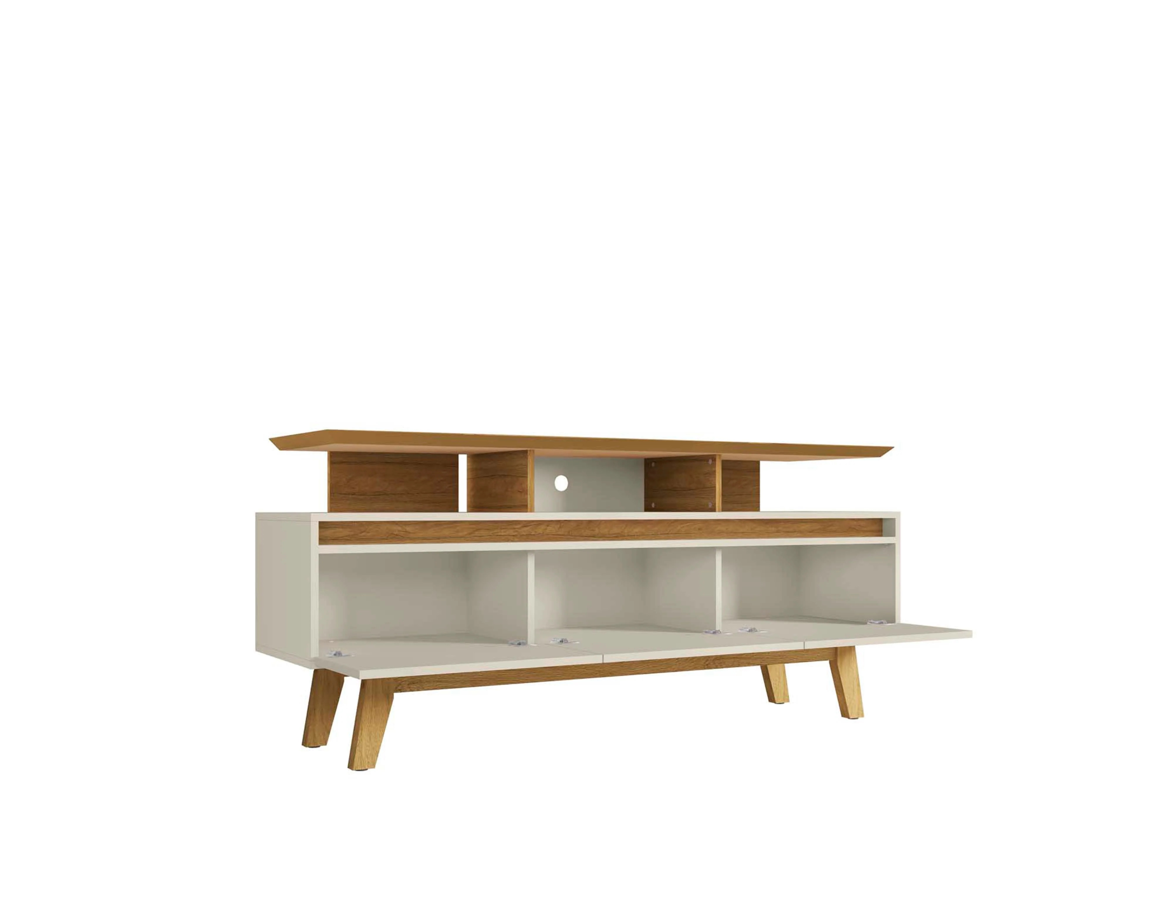 Yonkers 62.99 TV Stand in Off White and Cinnamon - Image 4