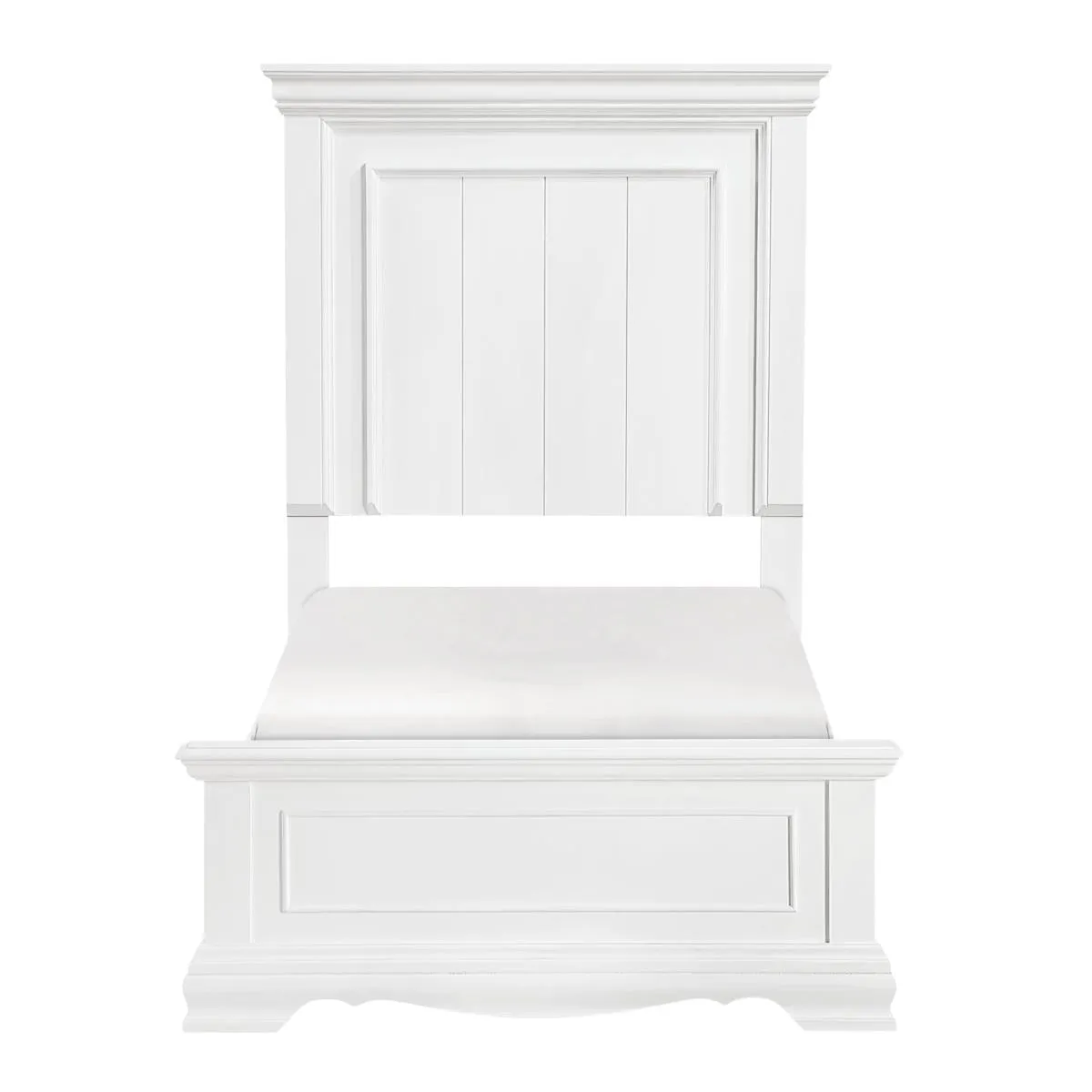 York White Twin Panel Bed - Image 2