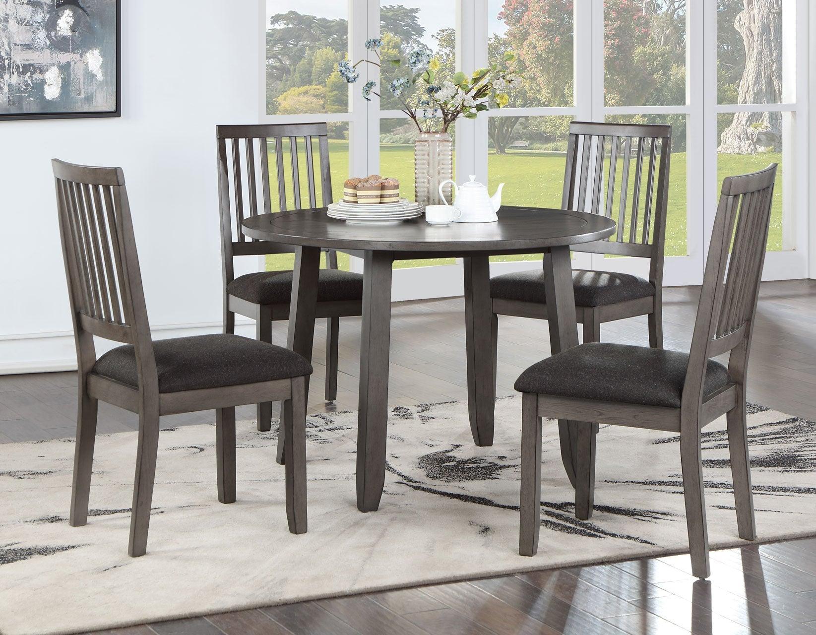 Yorktown Gray 5-Piece Round Dining Room Set