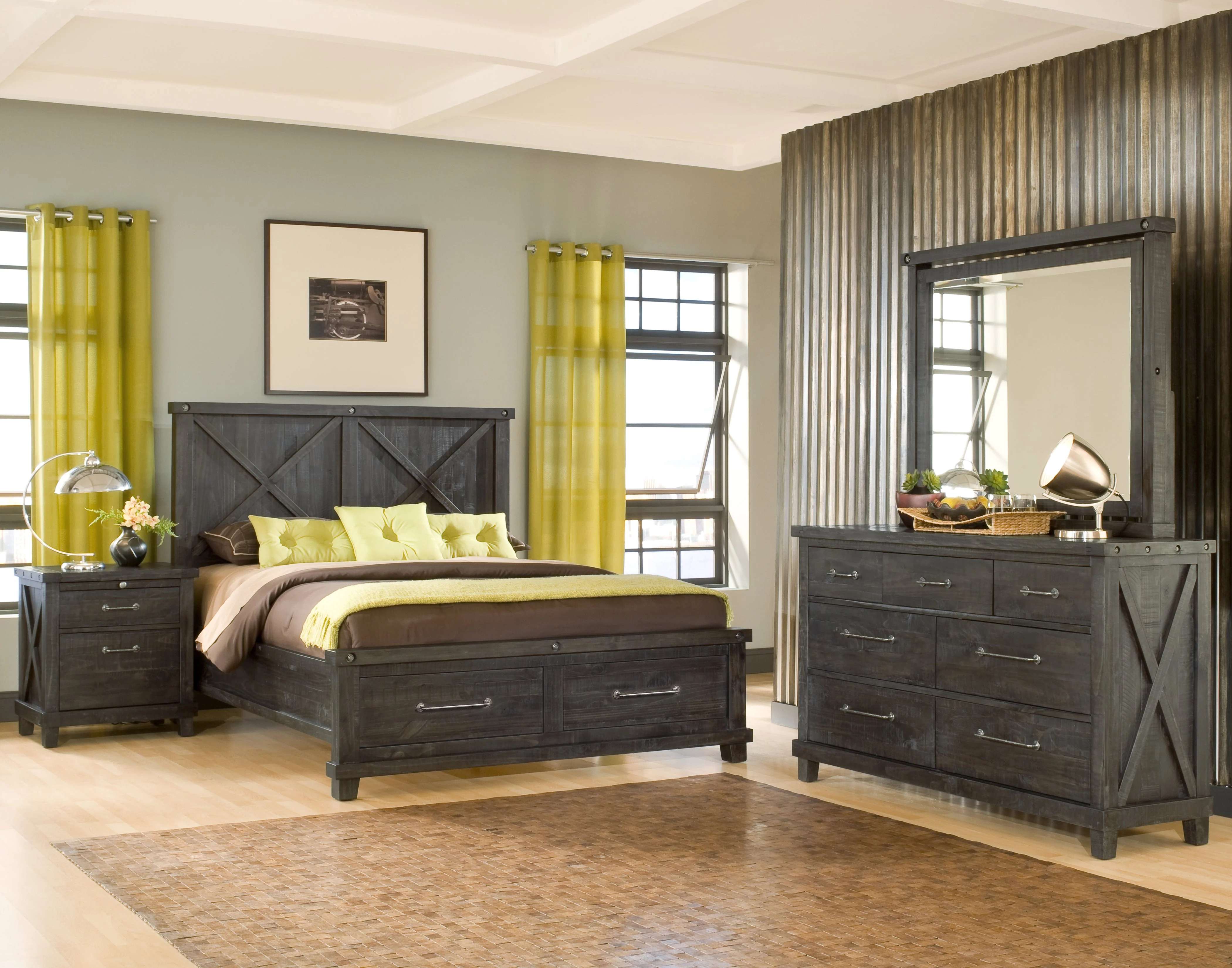 Yosemite Solid Wood Footboard Queen Storage Bed in Cafe - Image 8