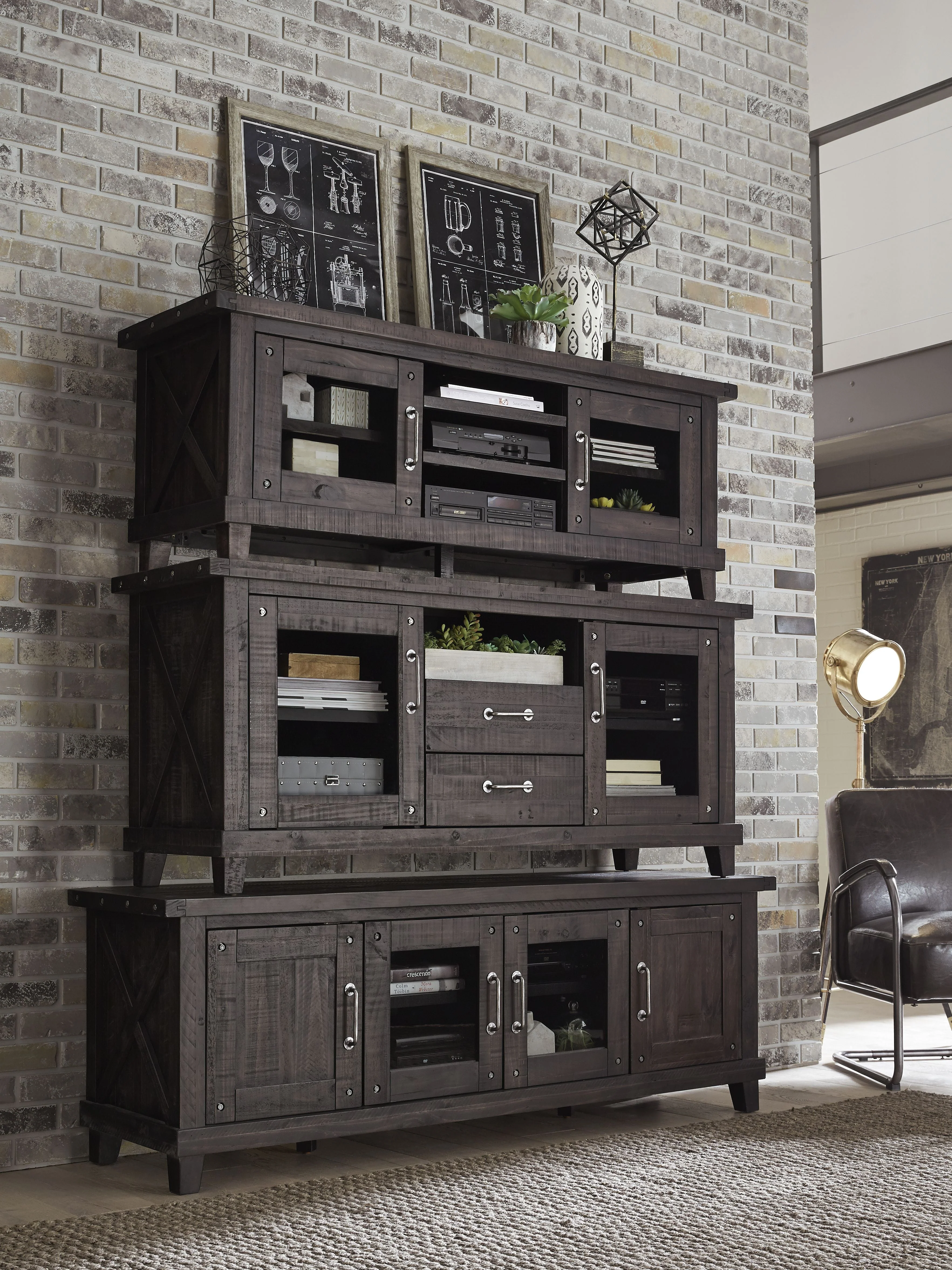 Yosemite Solid Wood Two Drawer Media Console in Cafe - Image 2