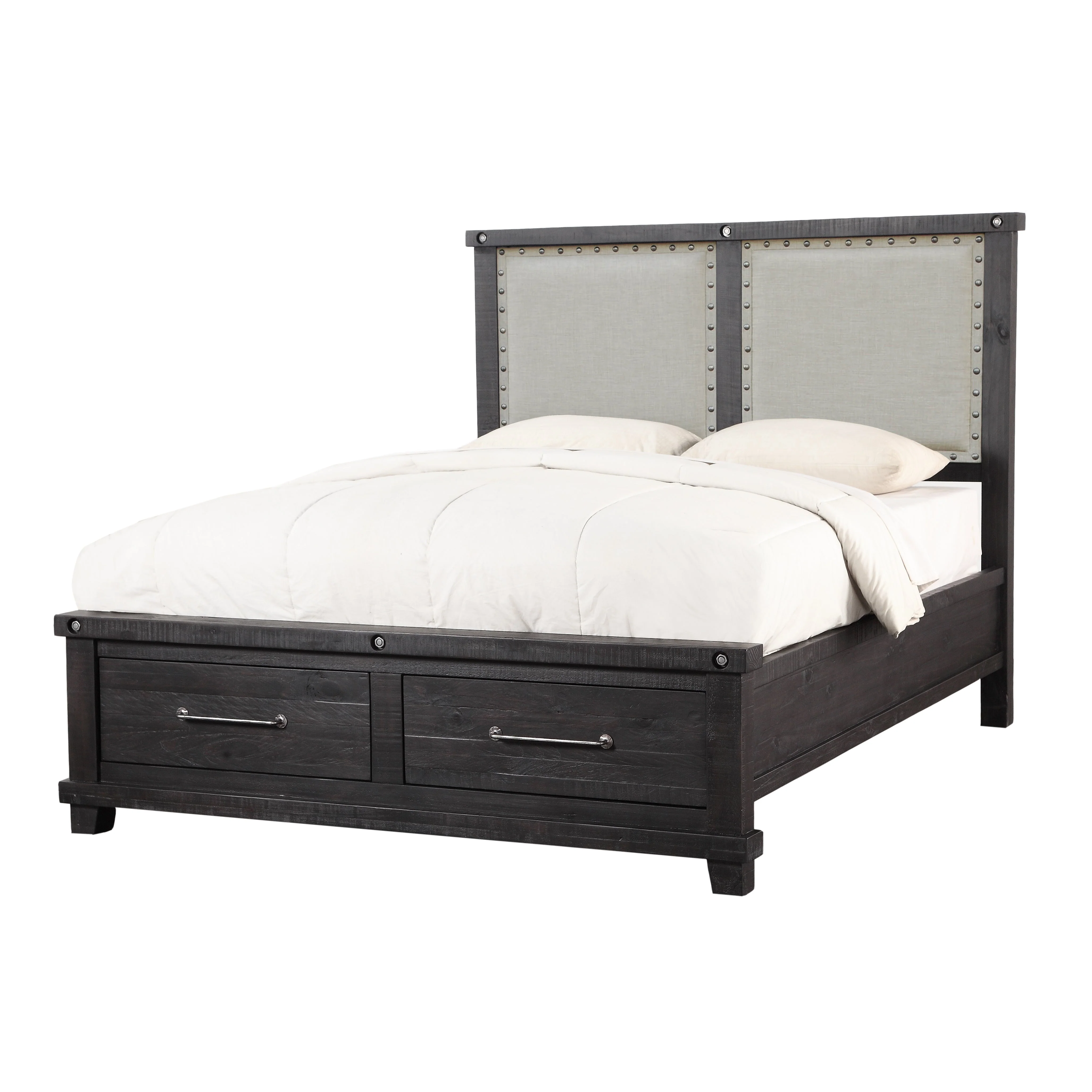 Yosemite Upholstered Footboard California King Storage Bed in Cafe - Image 4