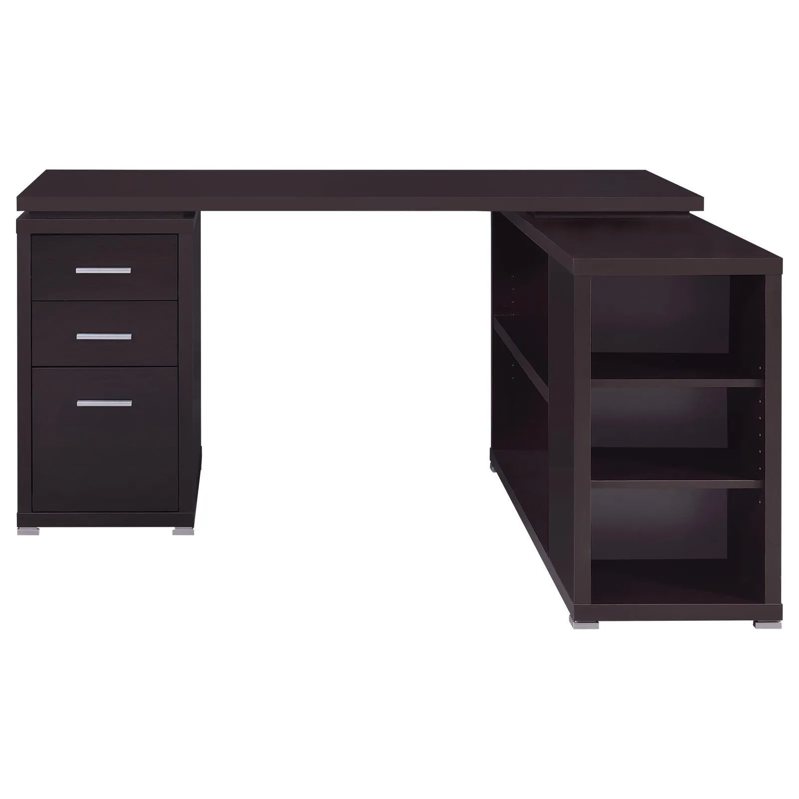 Yvette Cappuccino L-shape Office Desk - Image 5