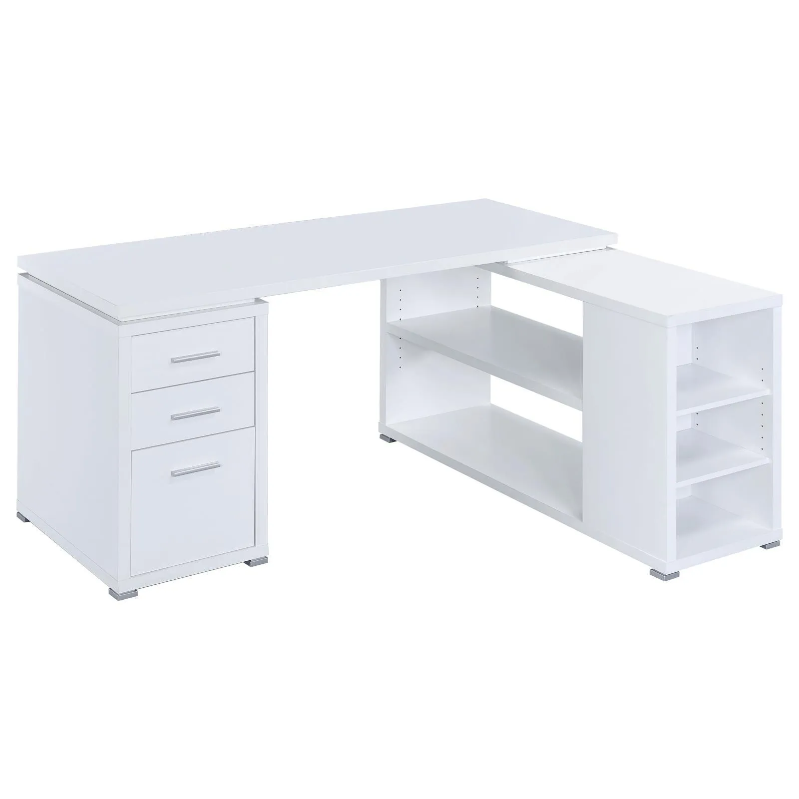 Yvette White L-shape Office Desk - Image 2