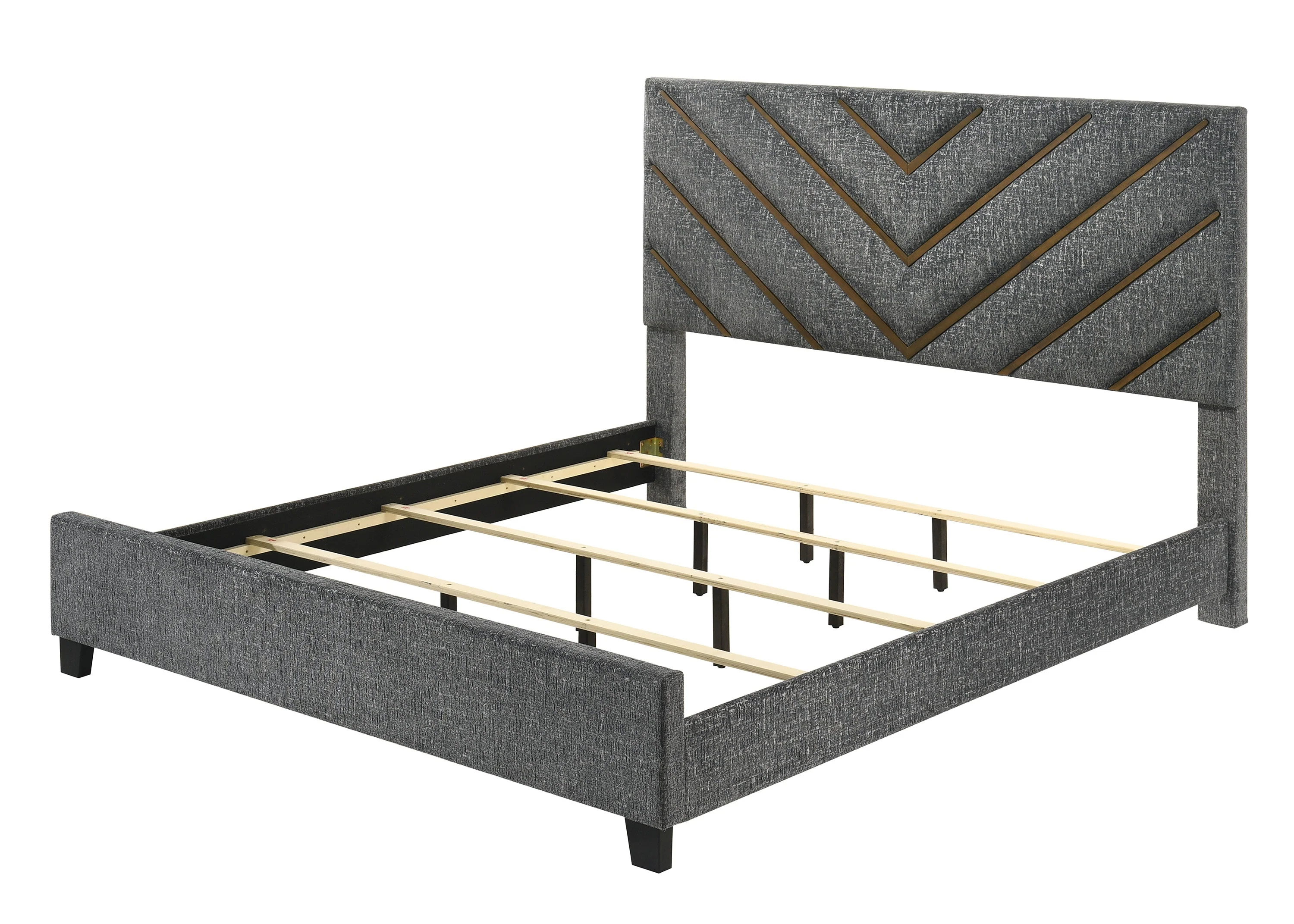 Zane Brown & Gray Upholstered Bedroom Set - Image 3