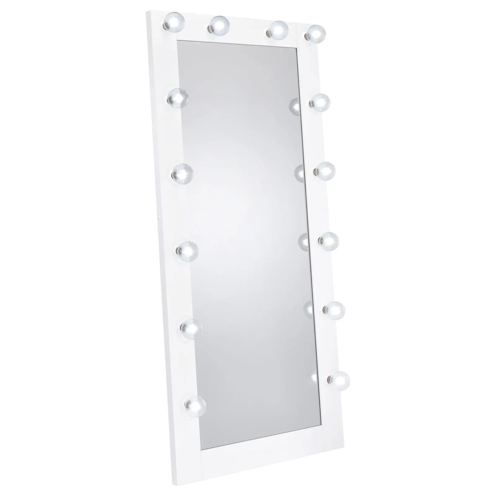 Zayan White High Gloss Full Length Floor Mirror With Lighting - Image 2