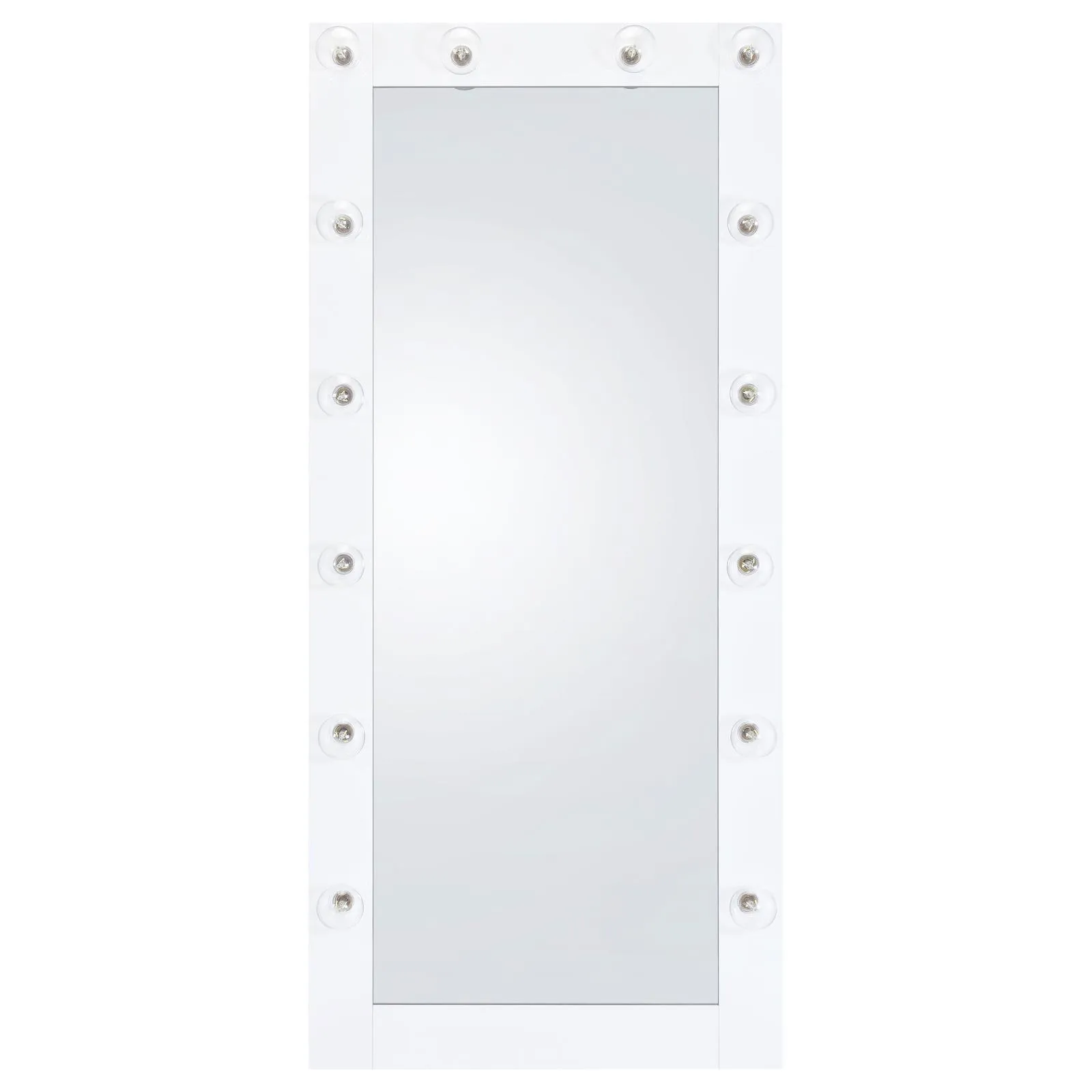 Zayan White High Gloss Full Length Floor Mirror With Lighting - Image 3