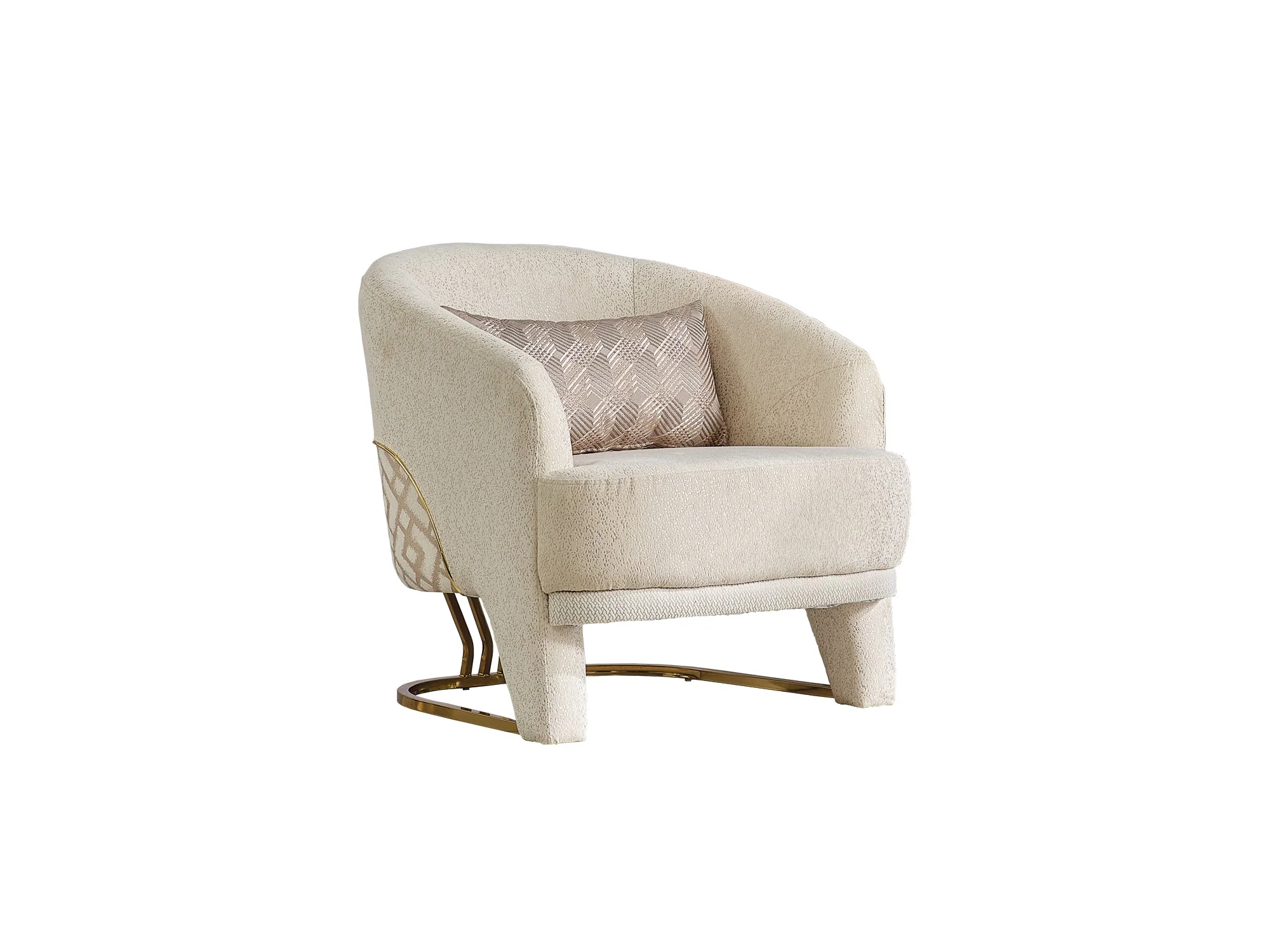Zen 3-pieces (Sofa & Loveseat & Chair) Livingroom Set Cream - Image 12