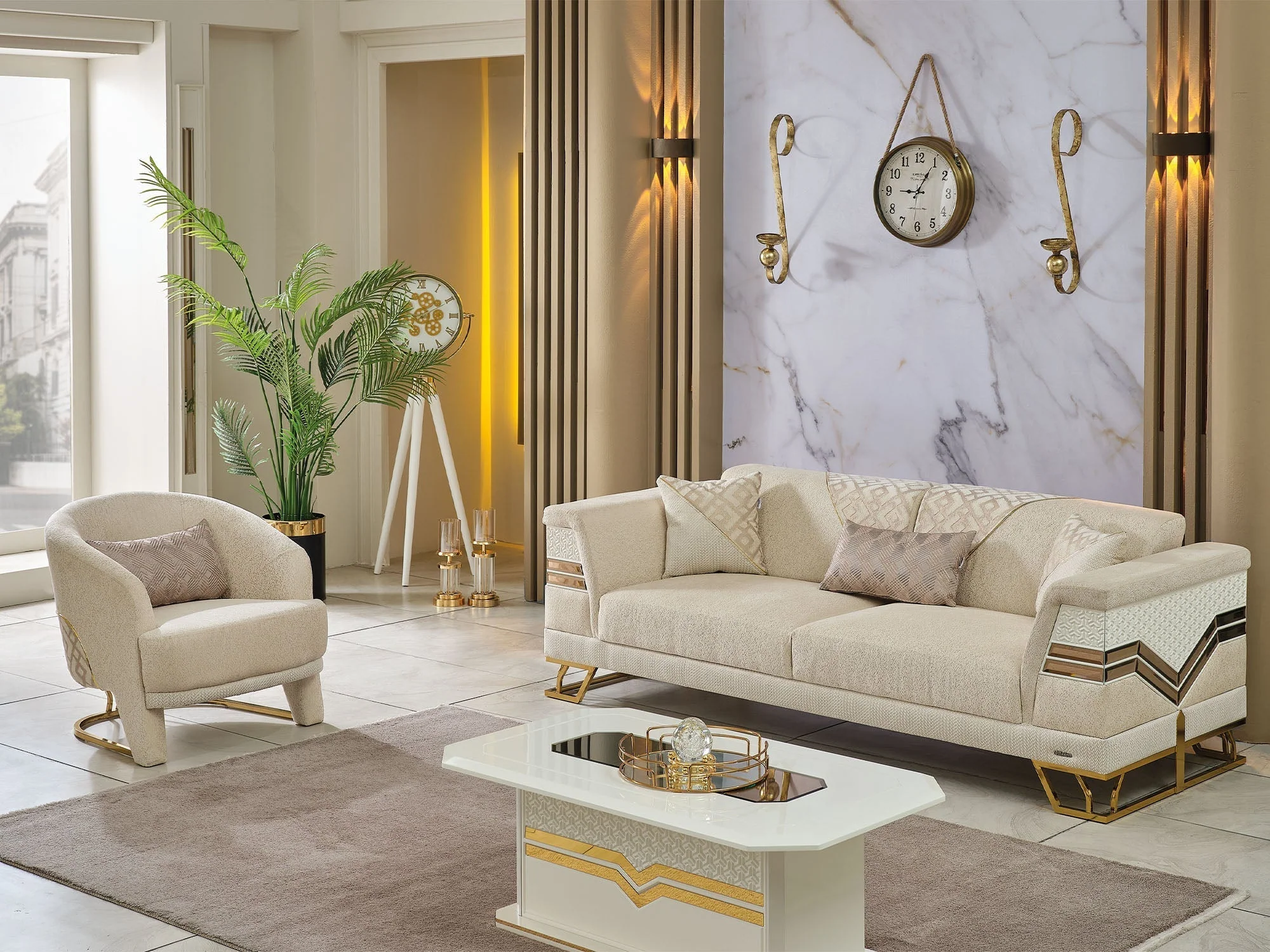 Zen Cream Convertible Sofa - Image 8