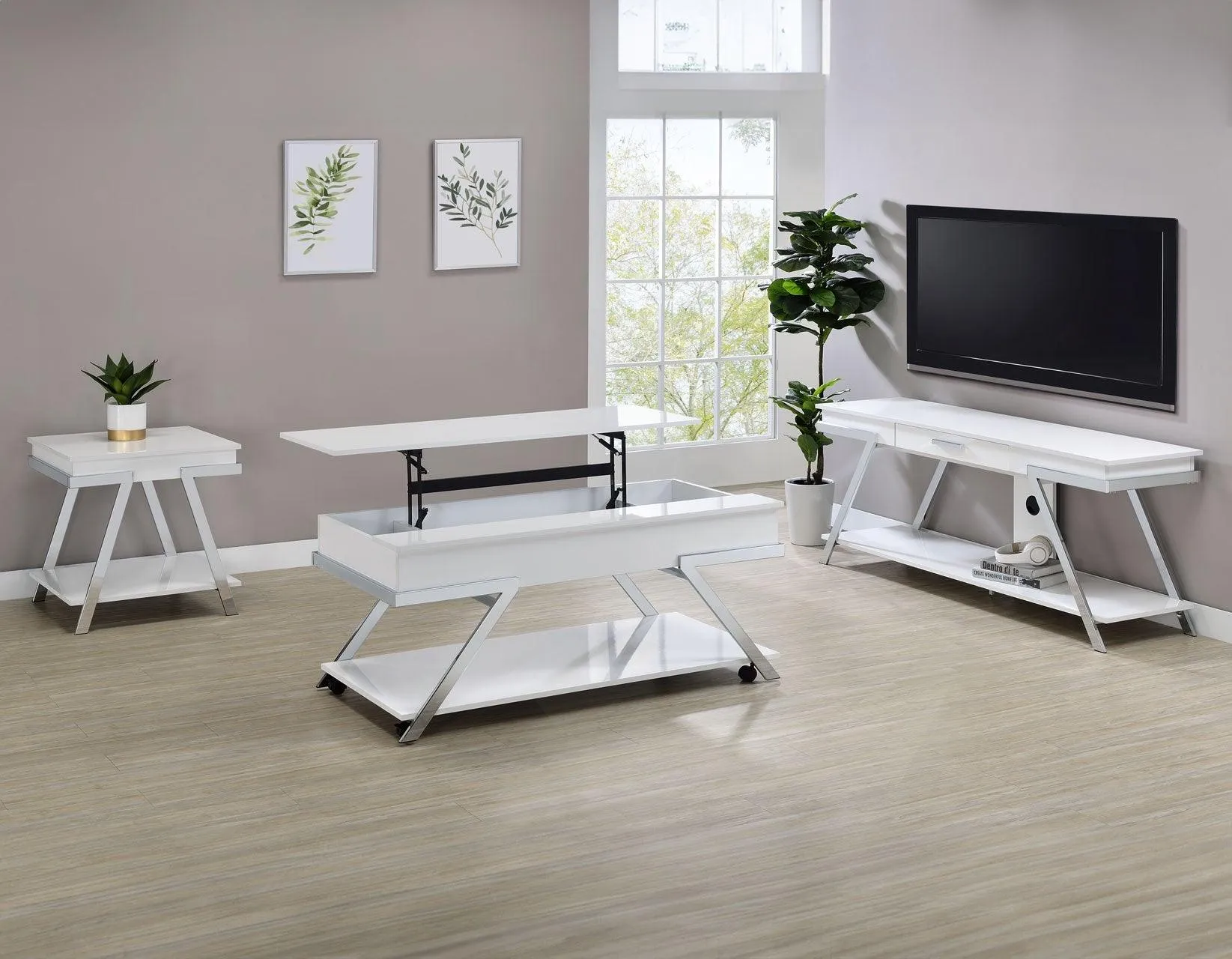 Zena Lift-Top Cocktail Table with Casters - Image 2