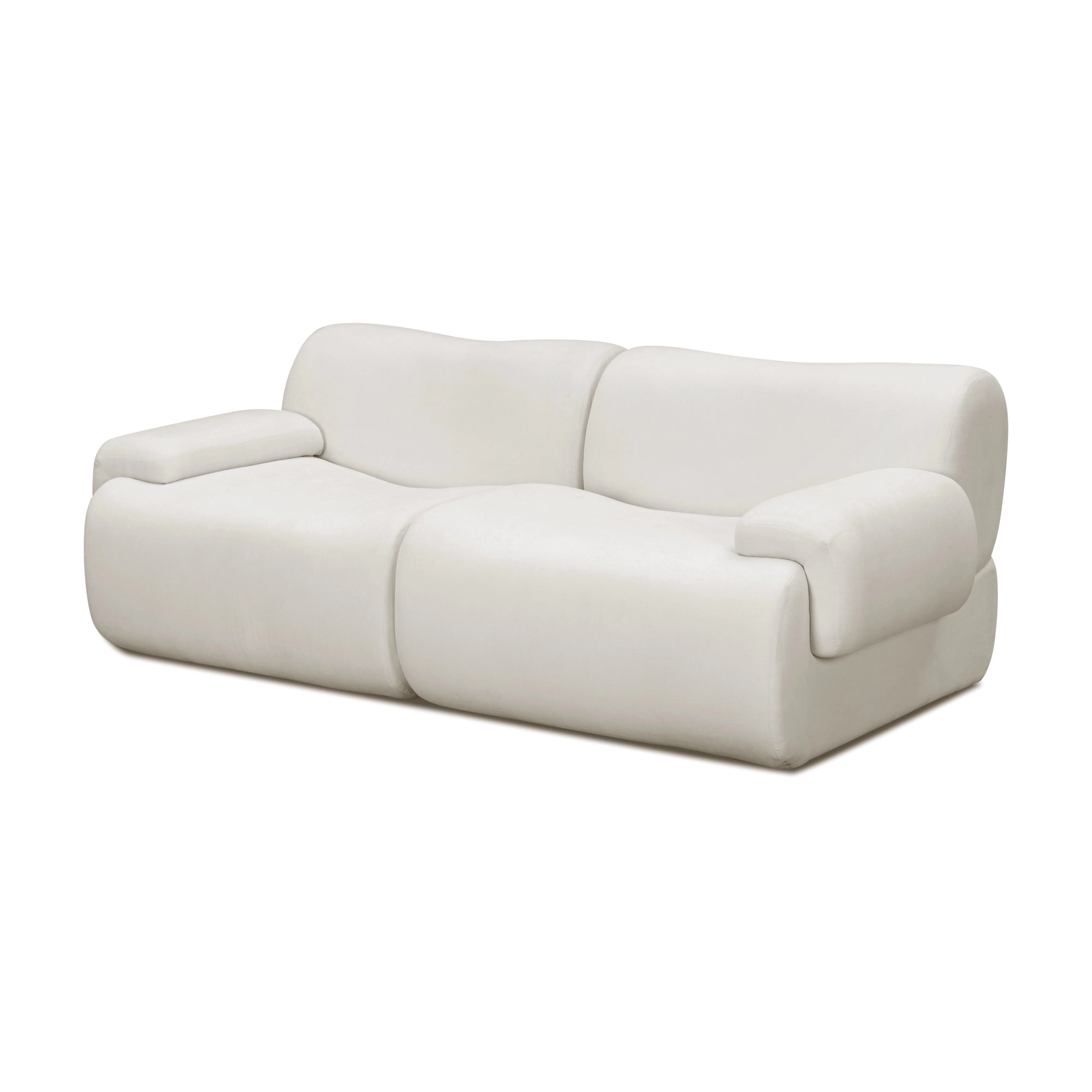 Zenith 80" Contract-Grade Upcycled Fabric Modular Loveseat - Image 3