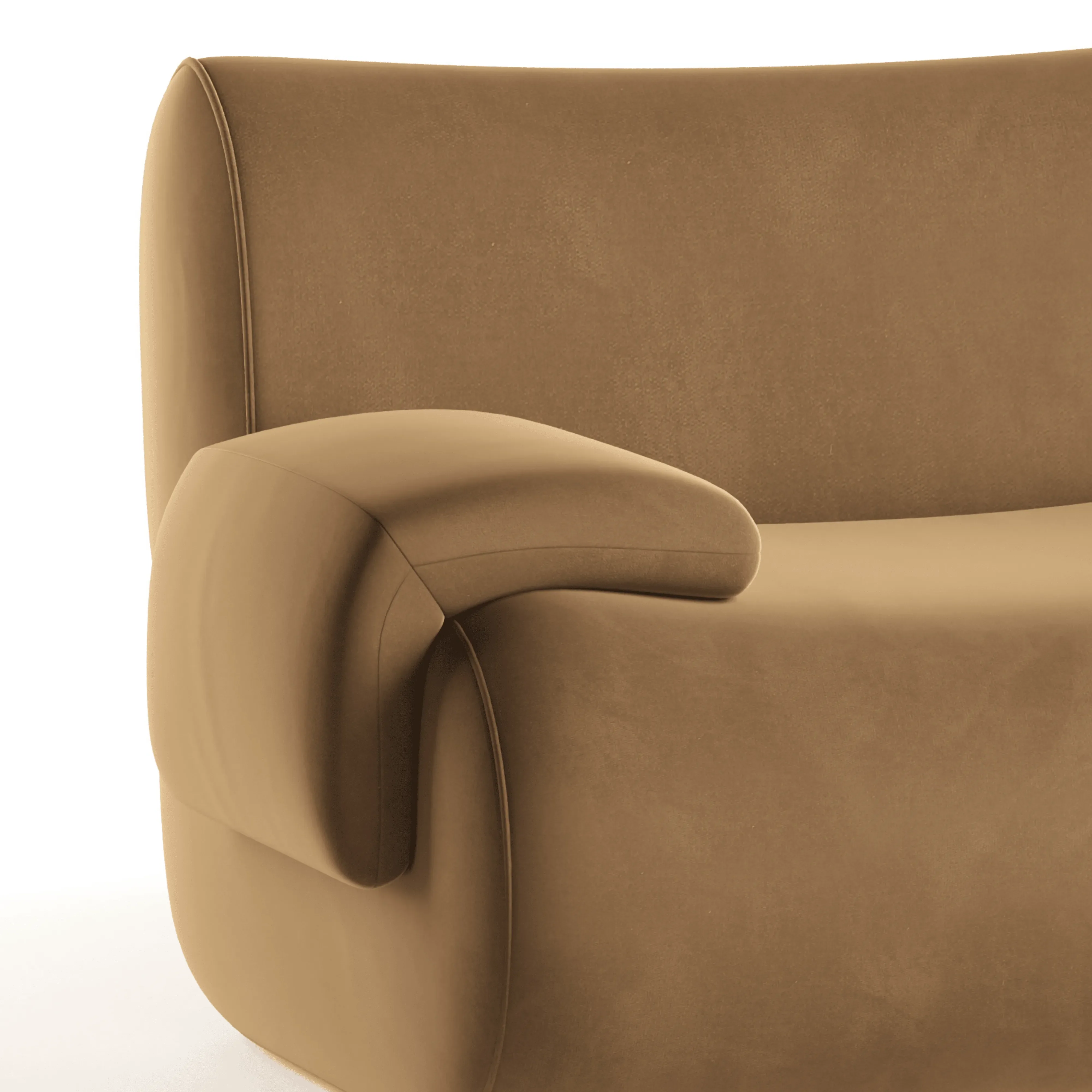 Zenith 80" Latte Brown Performance Velvet Modular Loveseat - Image 4