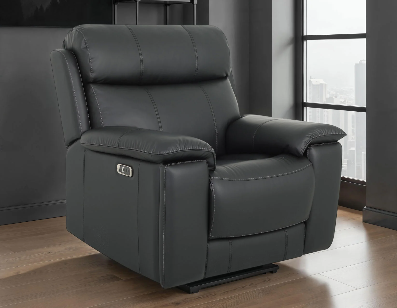 Zenith Black Home Theater With Built-In Speakers Power Reclining Living Room Set - Image 7