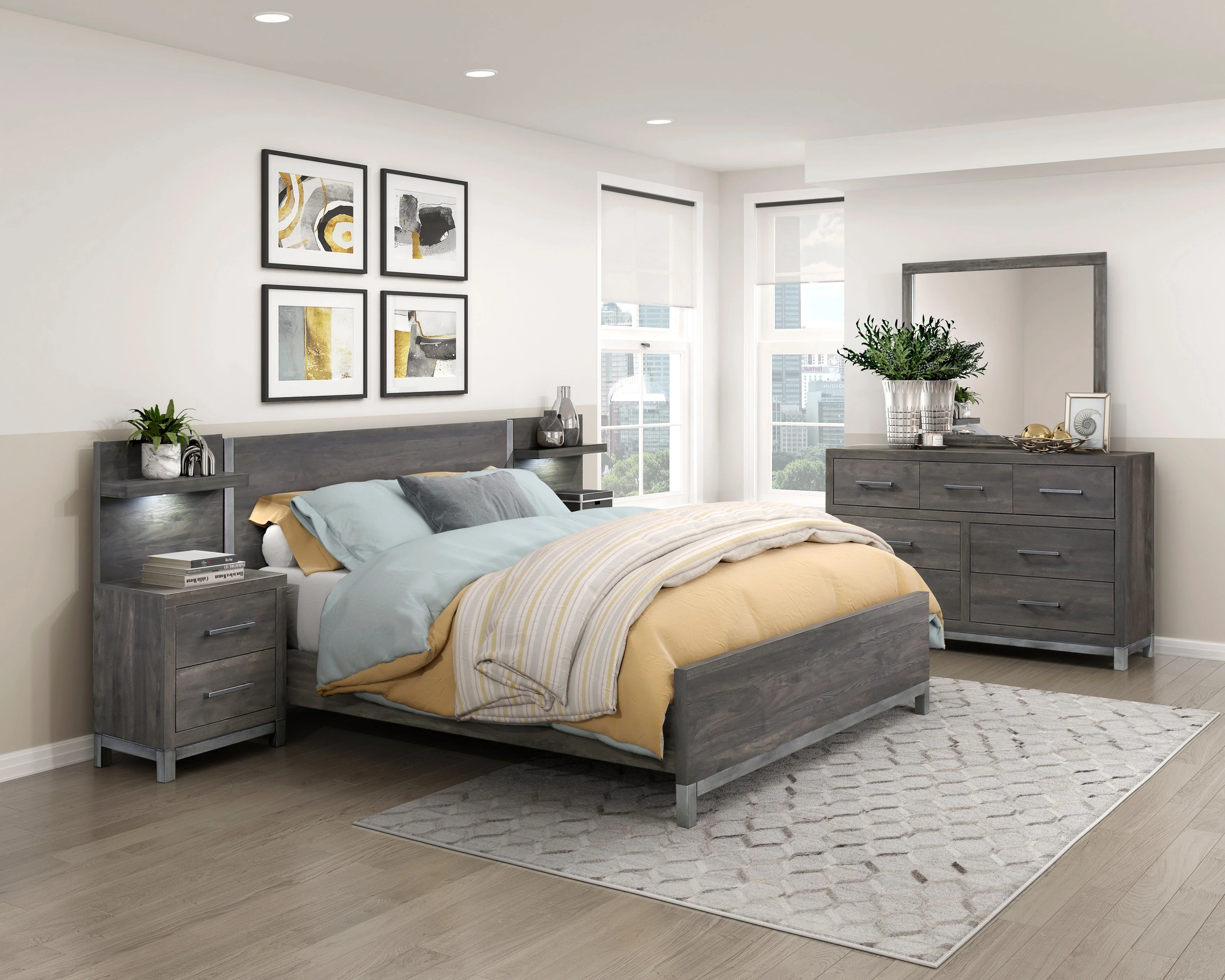Zephyr Brownish Gray Full Panel Bed - Image 6