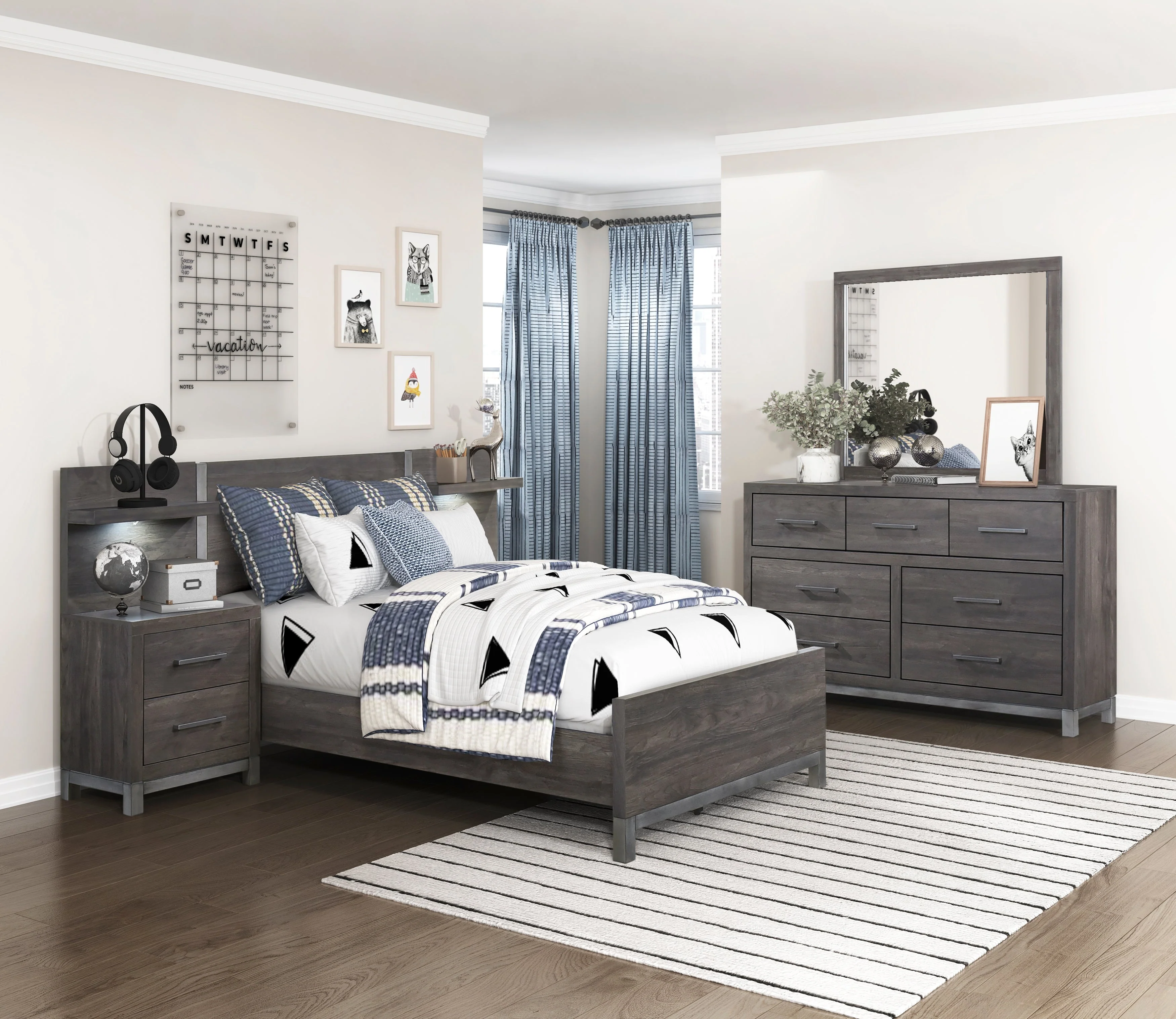 Zephyr Brownish Gray Twin Panel Bed - Image 7
