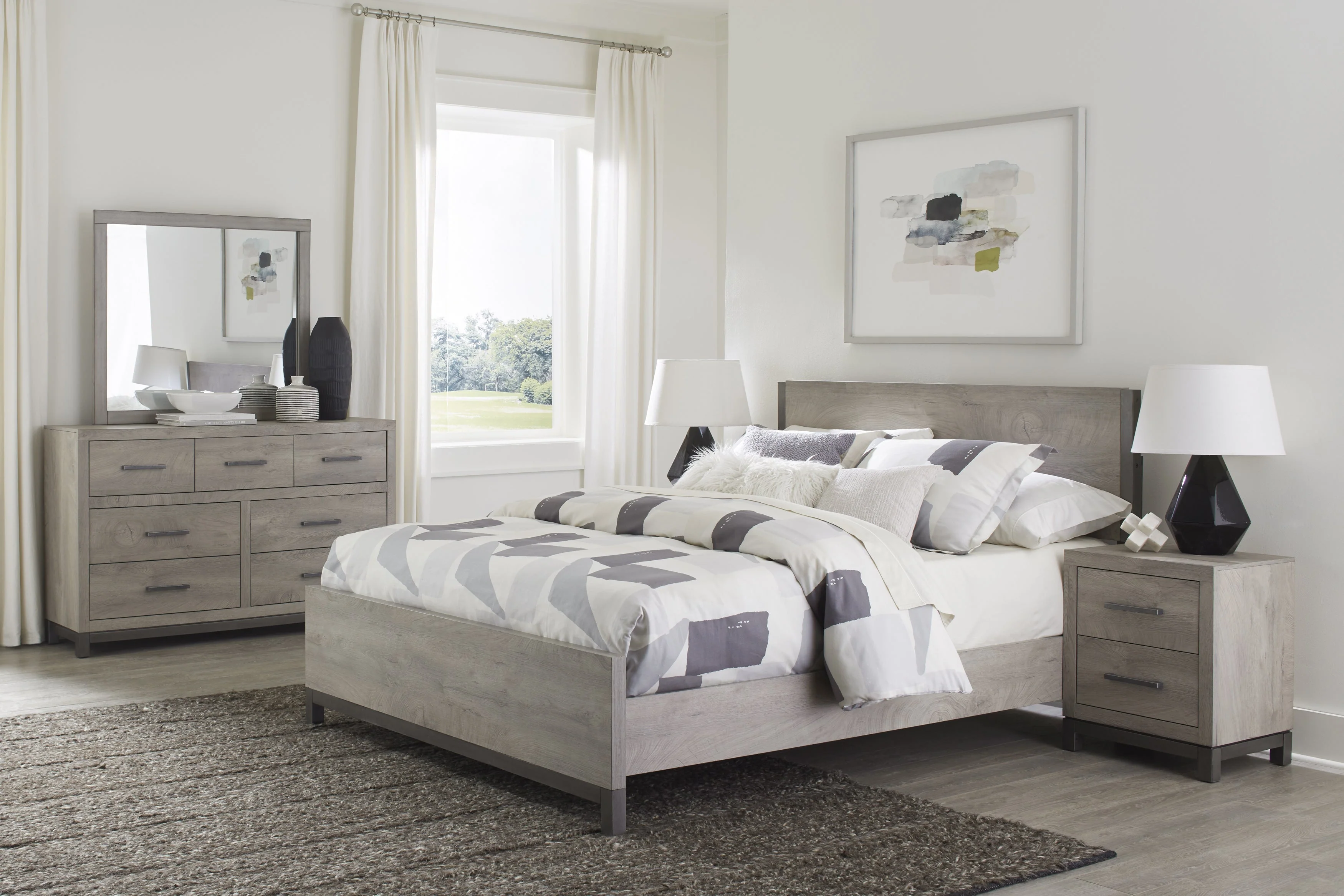 Zephyr Light Gray California King Panel Bed - Image 4