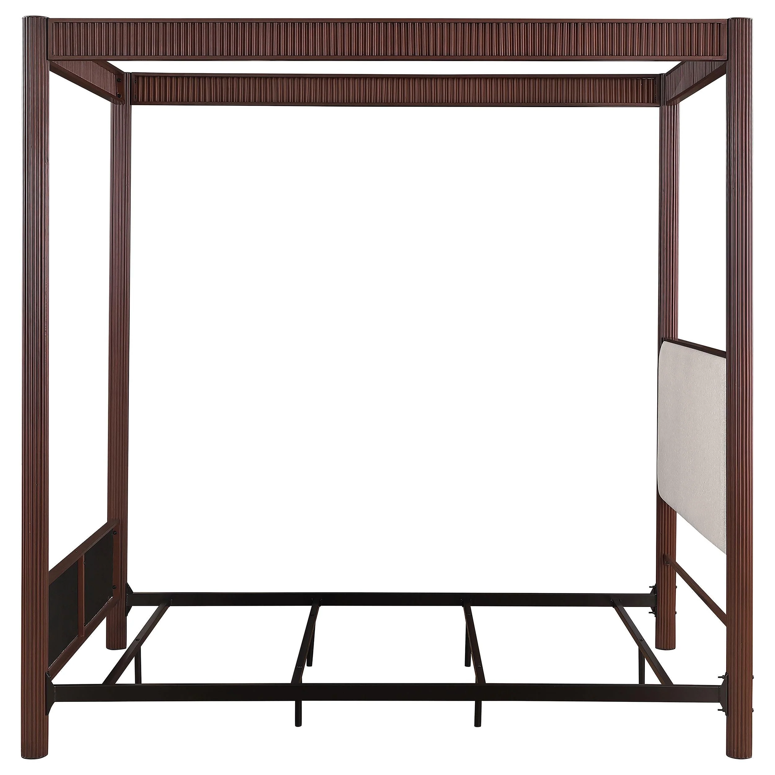 Zimmerleee Rust Brown 89-inch Metal Queen Canopy Bed - Image 5