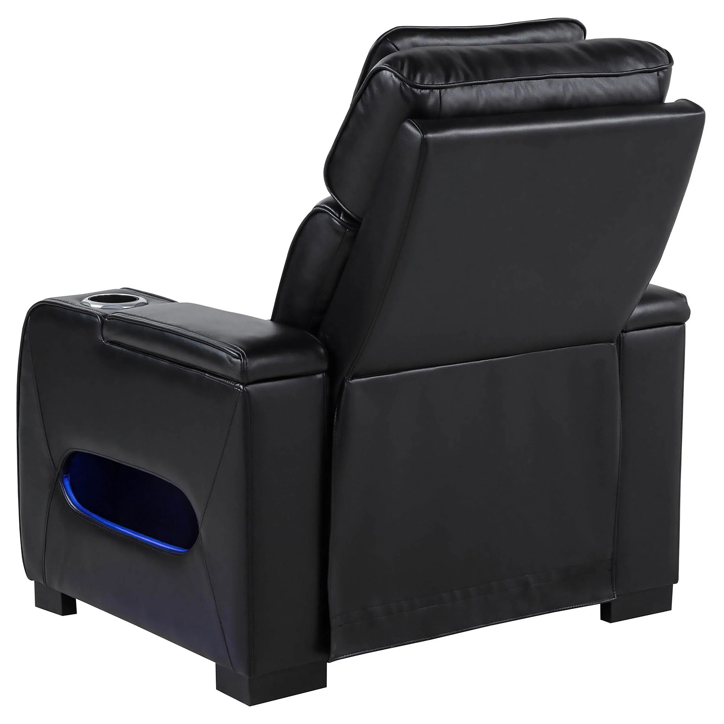 Zuma Black Faux Leather Upholstered Dual Power LED Recliner - Image 4