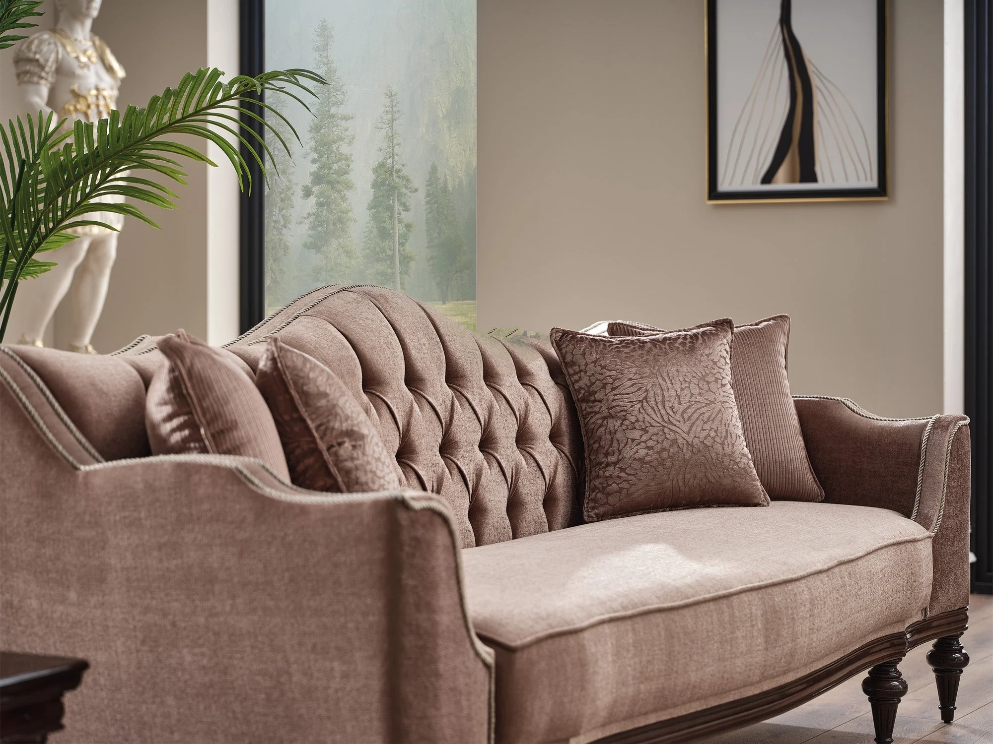Zumrut Light Brown Stationary Loveseat - Image 5