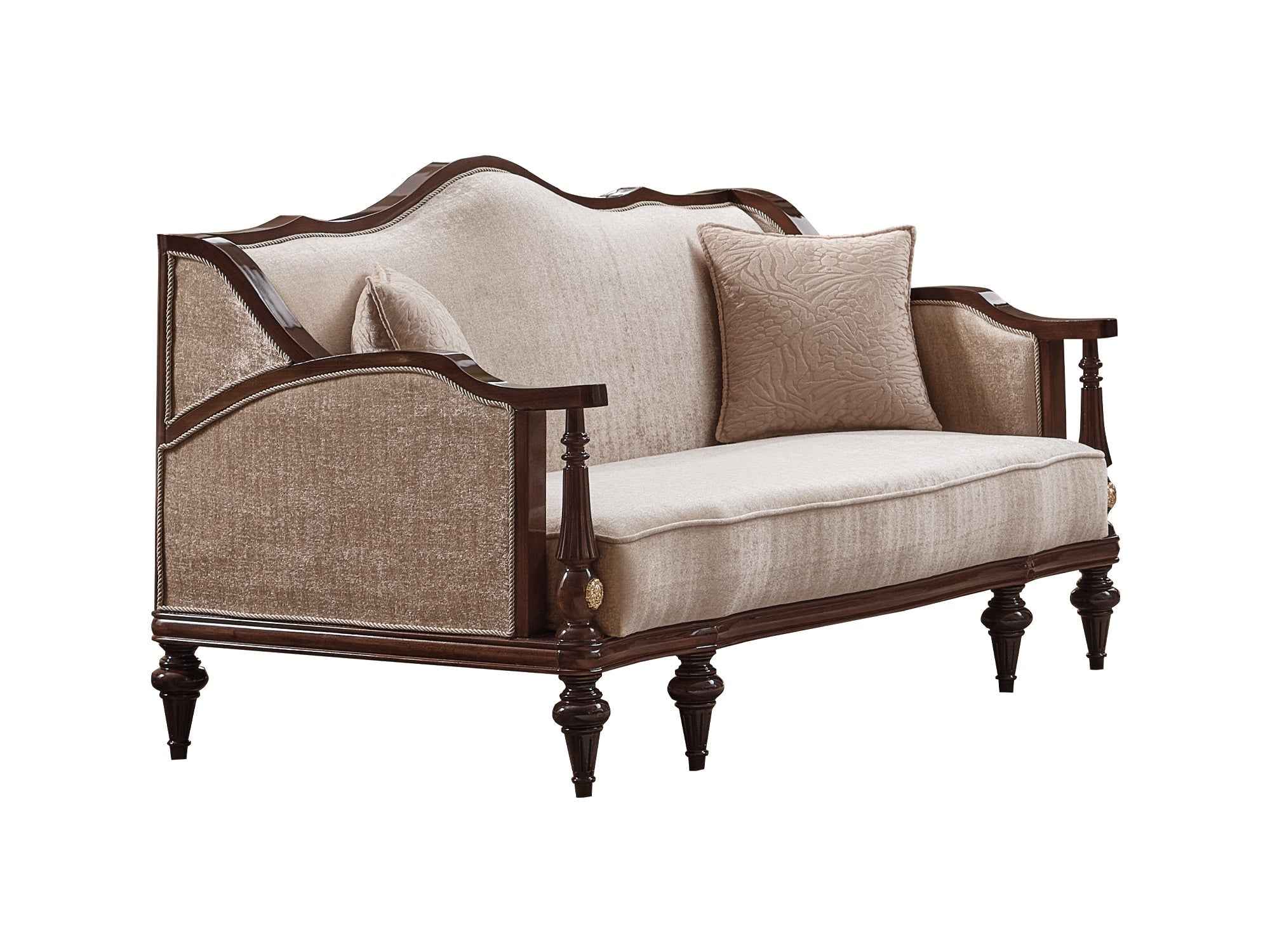 Zumrut Beige Lux Stationary Loveseat