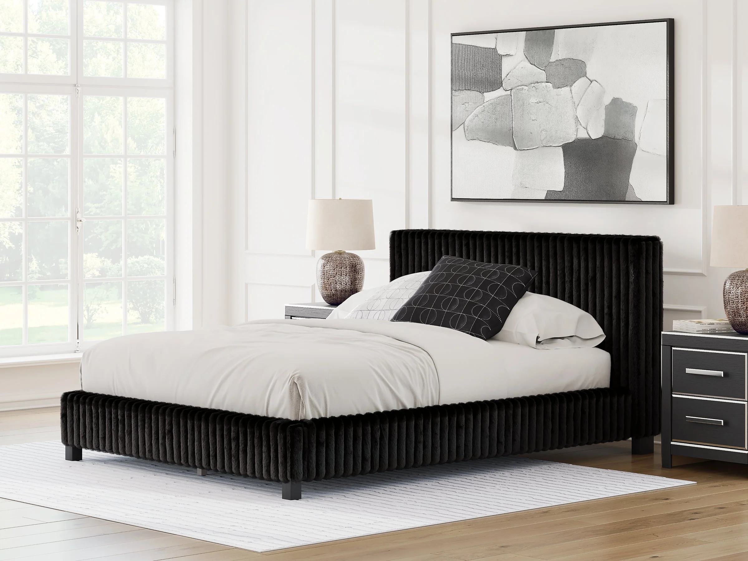 Zuraleus Black Queen Upholstered Bed - Image 2