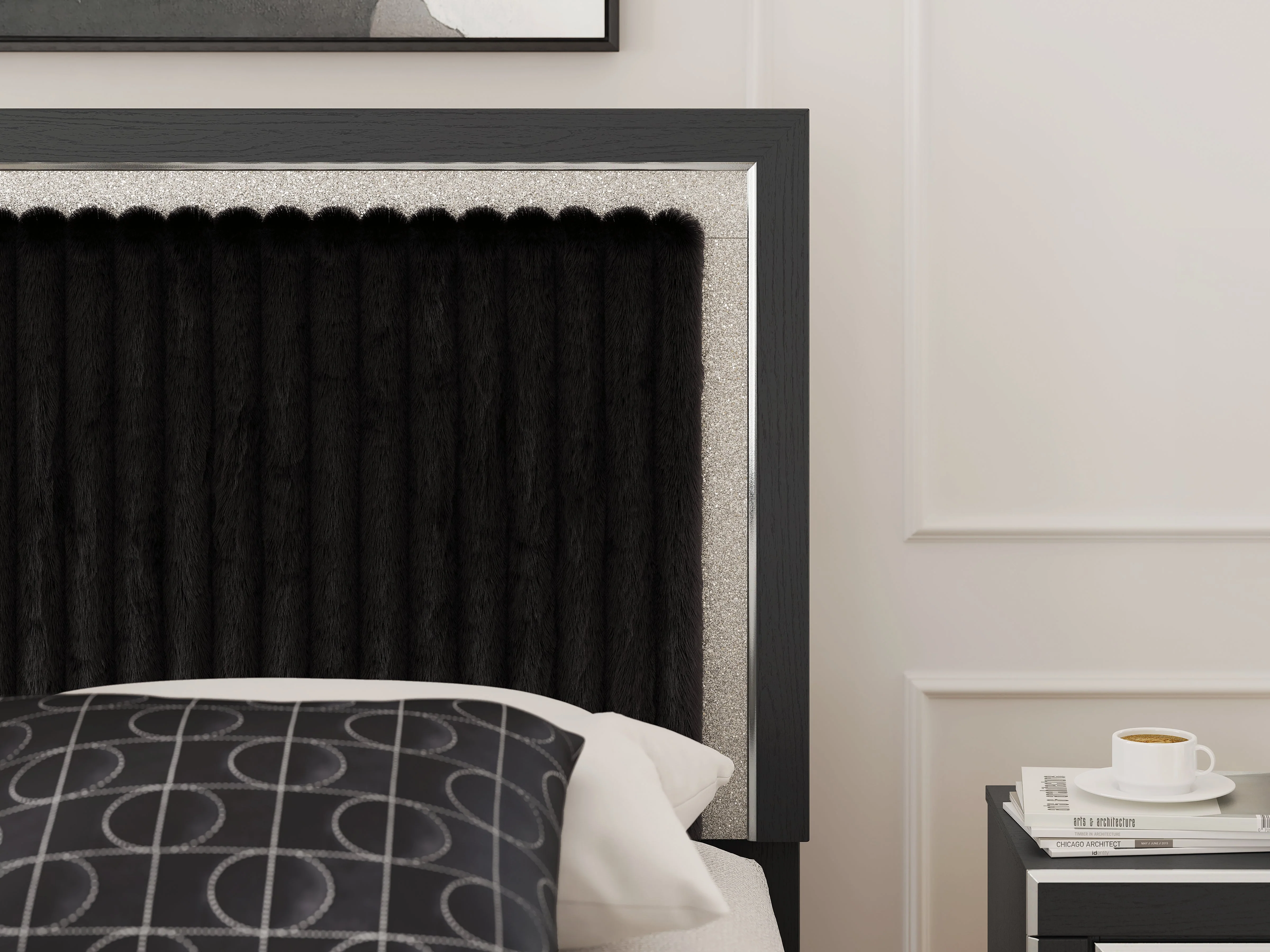 Zuraleus Black Upholstered Panel Bedroom Set - Image 10